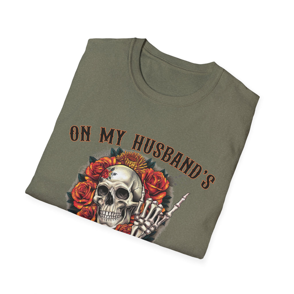 On My Husband's Last Nerve Skull & Roses T‑Shirt