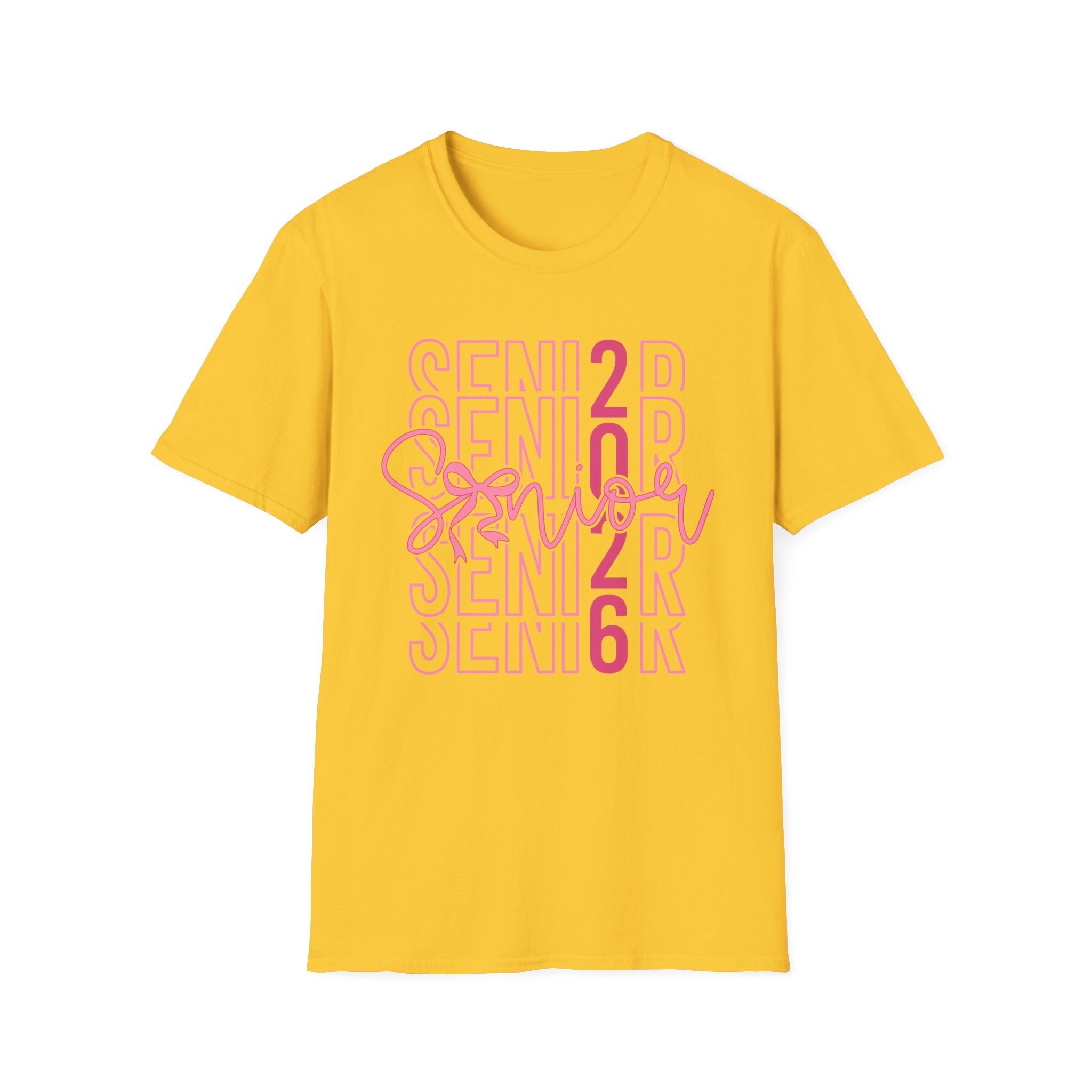 Senior 2026 T-Shirt — Pink Script Graduation Tee