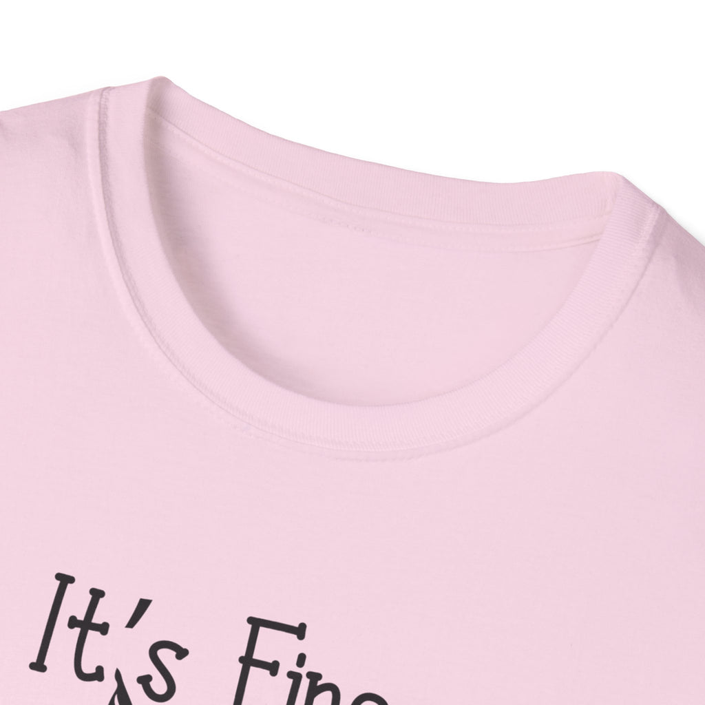 It's Fine Cat T-Shirt — Funny Grunge Cat Graphic Tee ("It's Fine I'm Fine Everything Is Fine")