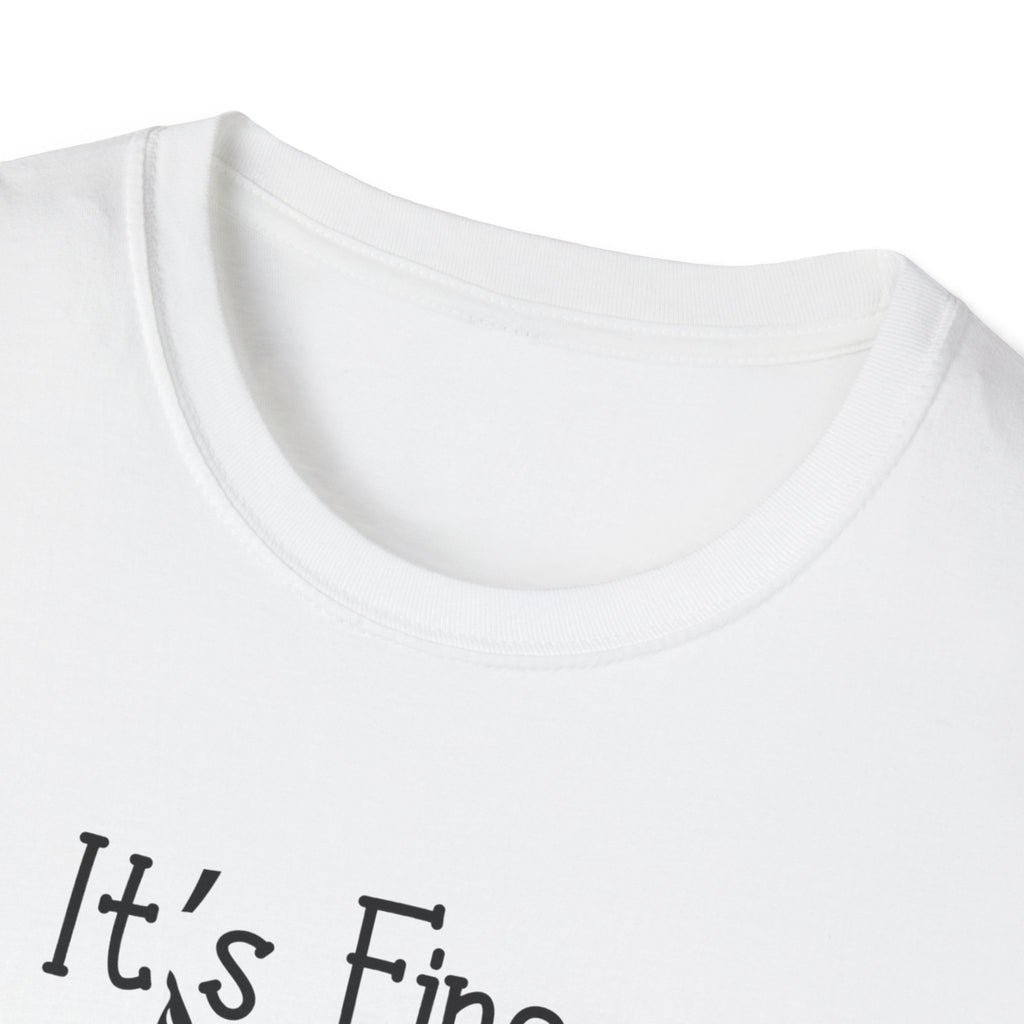 It's Fine Cat T-Shirt — Funny Grunge Cat Graphic Tee ("It's Fine I'm Fine Everything Is Fine")