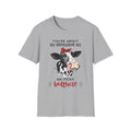 Cow Graphic Tee — "You’re About as Pleasant as an Itchy Butthole" Funny Novelty T‑Shirt