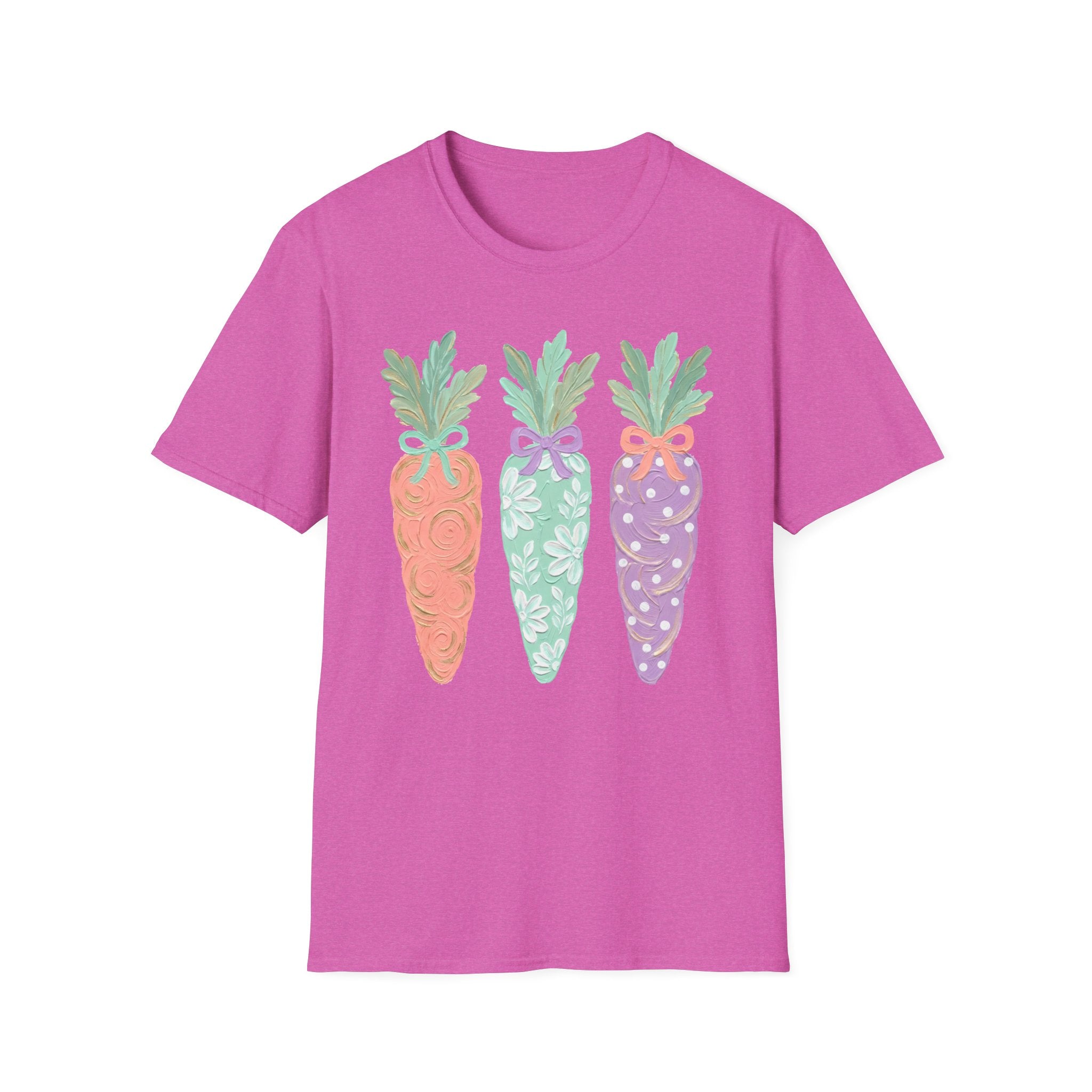 Carrot Trio Graphic T-Shirt — Pastel Floral Easter Tee