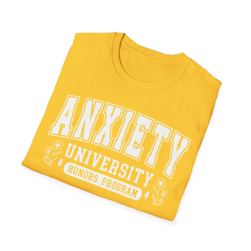 Anxiety University T-Shirt – "Anxiety University Honors Program" College Style Tee