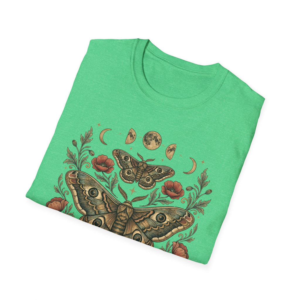 Moth & Moon Botanical T-Shirt — Vintage Poppy Moth Graphic Tee