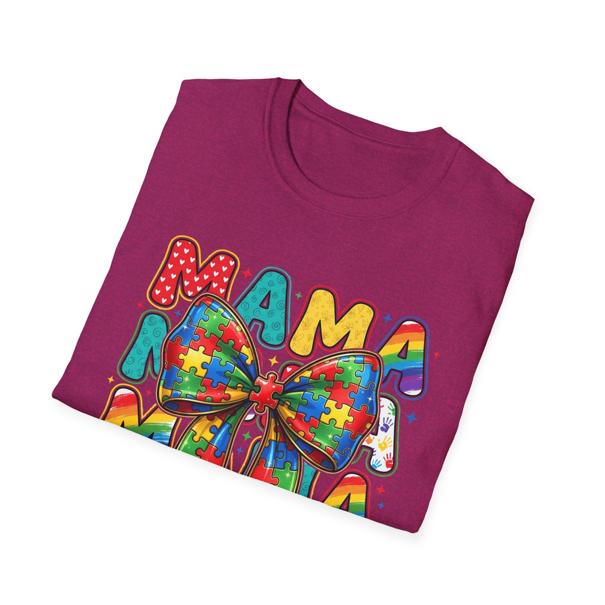 Autism Awareness Mama T-Shirt — Puzzle Ribbon Mom Tee for Autism Support