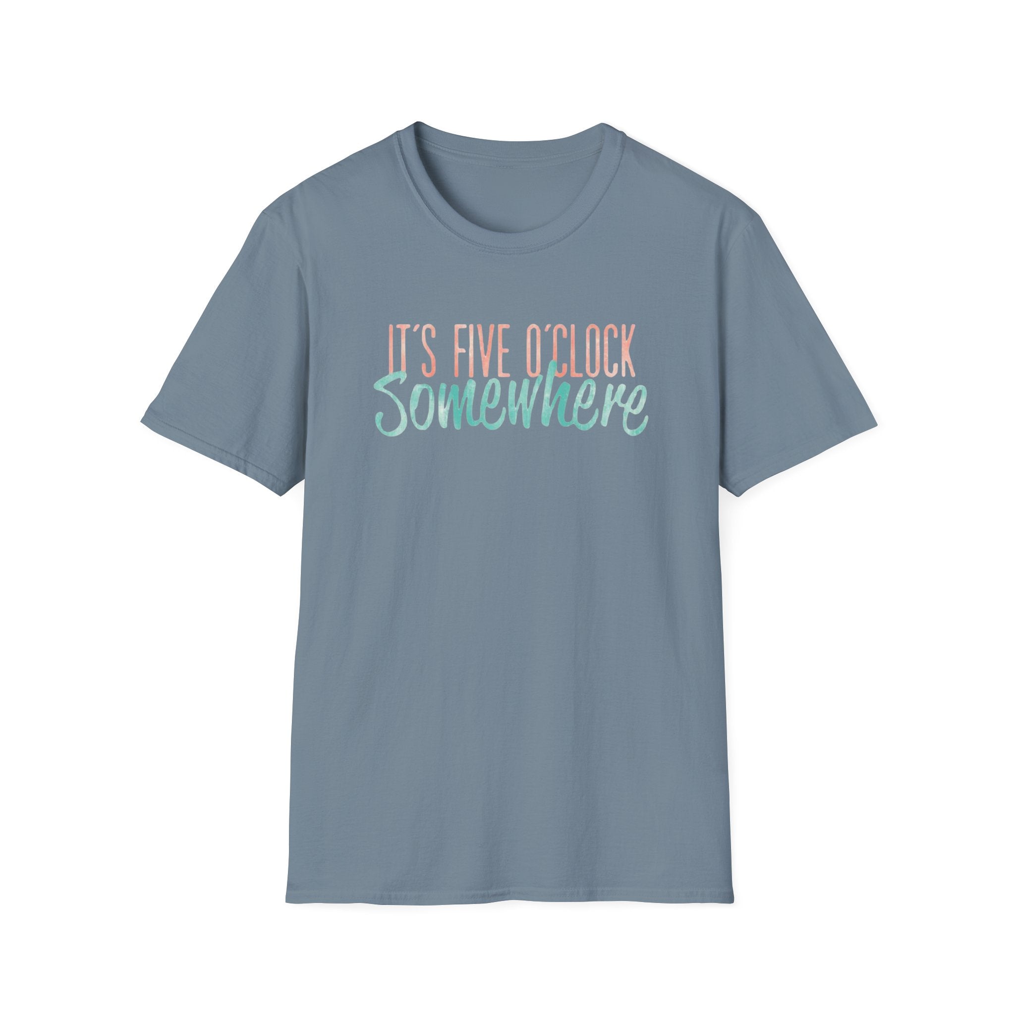 T-Shirt: "It’s Five O’Clock Somewhere" Pastel Vacation Tee