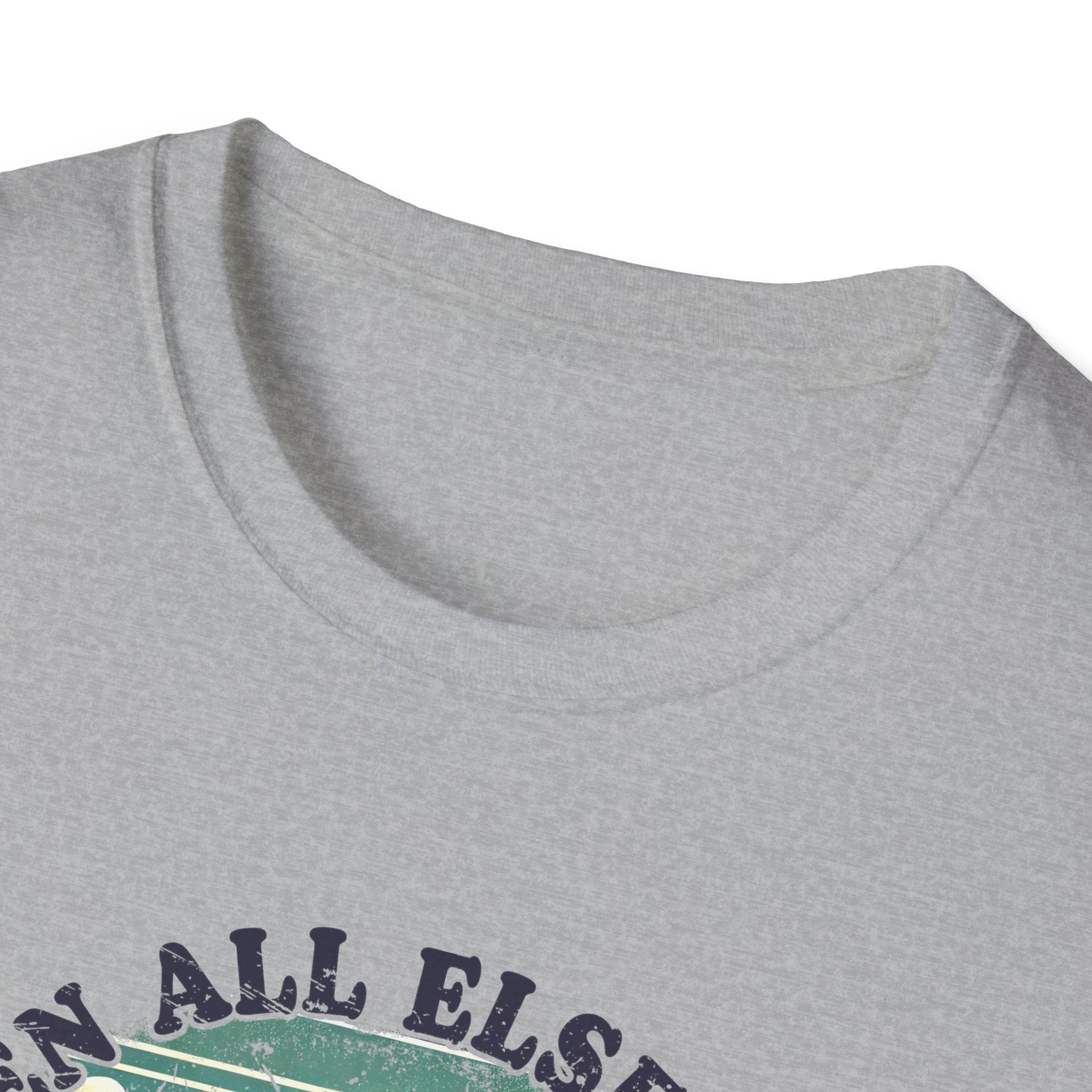 Faith-Based Graphic T-Shirt — "When All Else Fails, God Doesn't" Desert Sunset Design