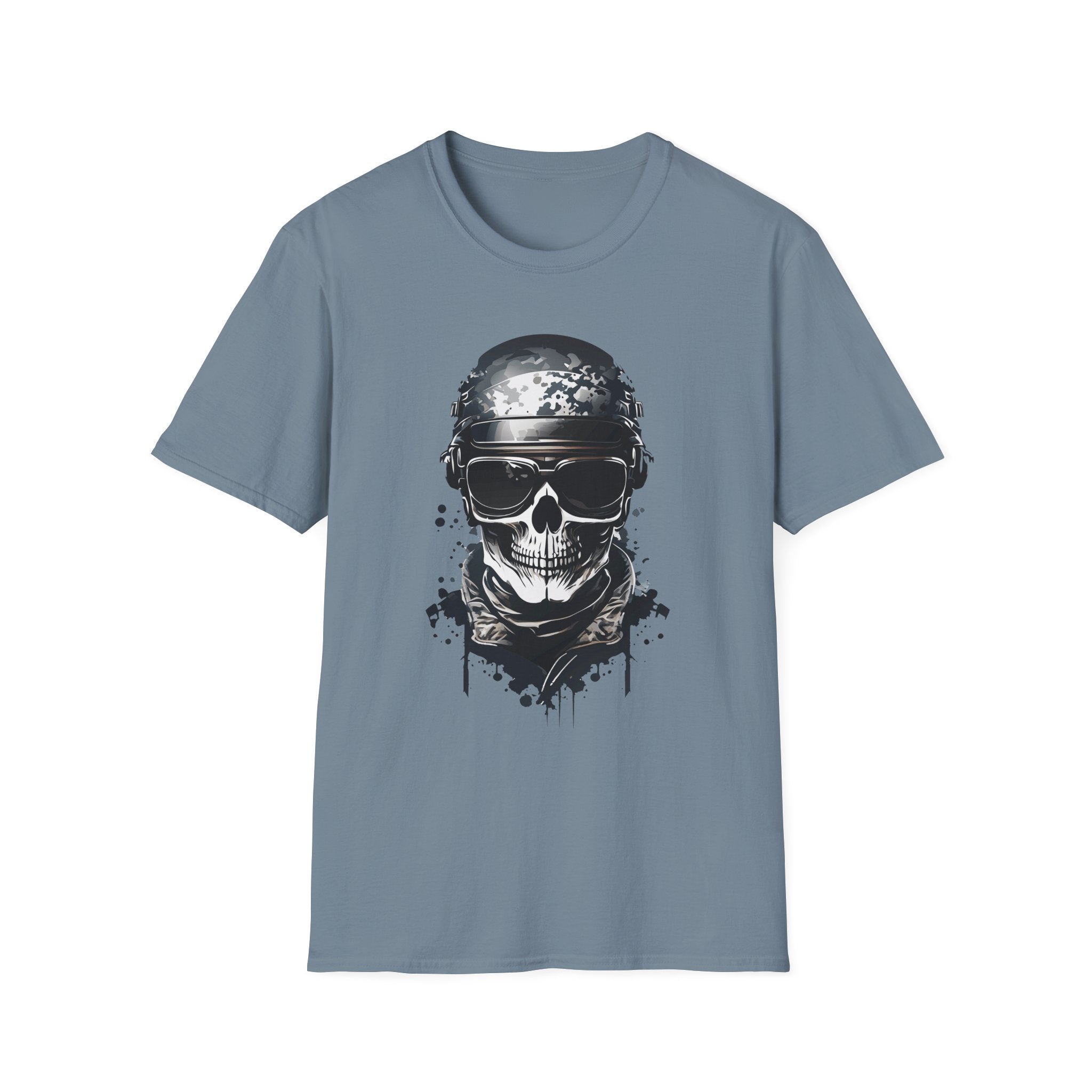 Skull Soldier Graphic T-Shirt — Tactical Skull Helmet Design