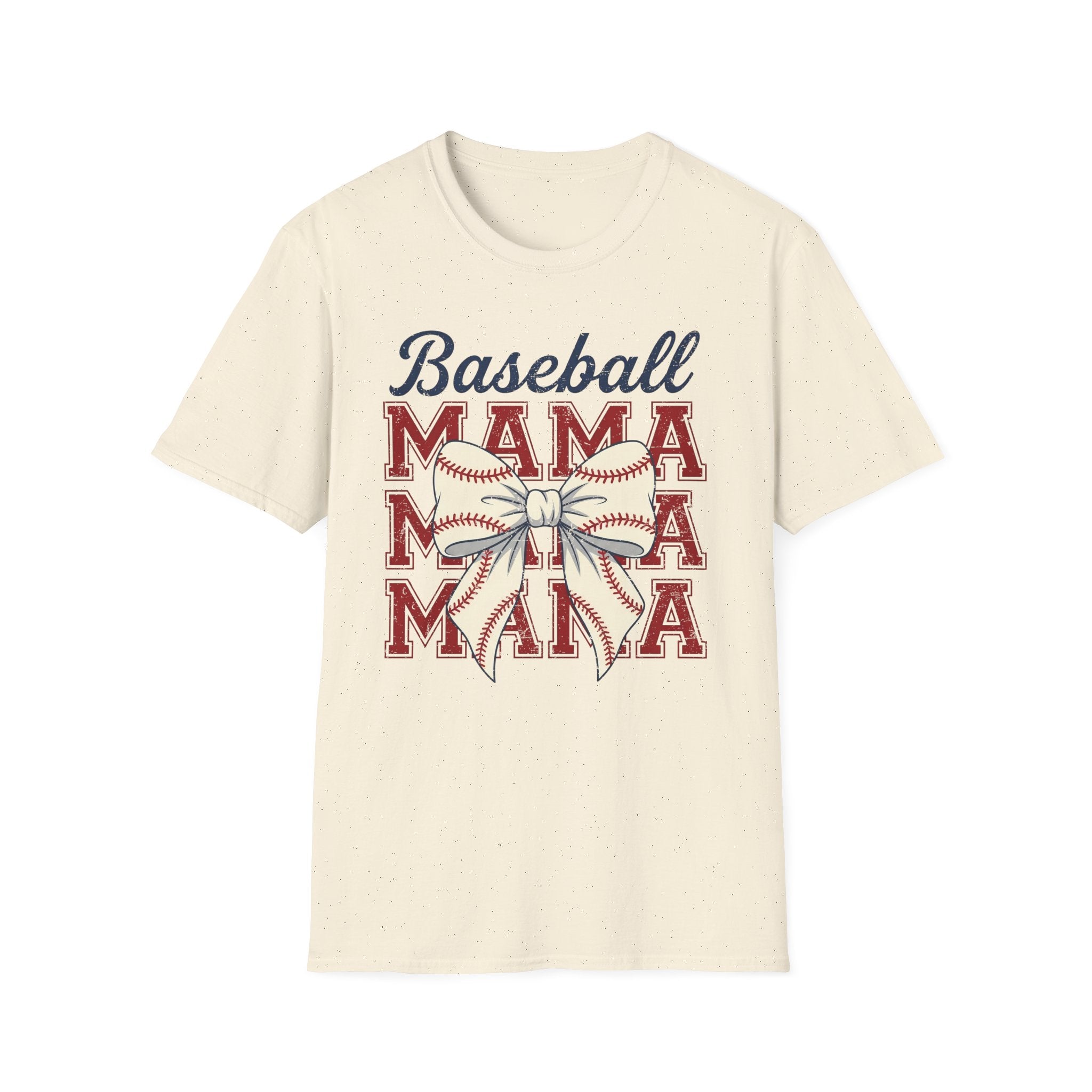 Baseball Mama T-Shirt — Retro Bow Baseball Mom Tee