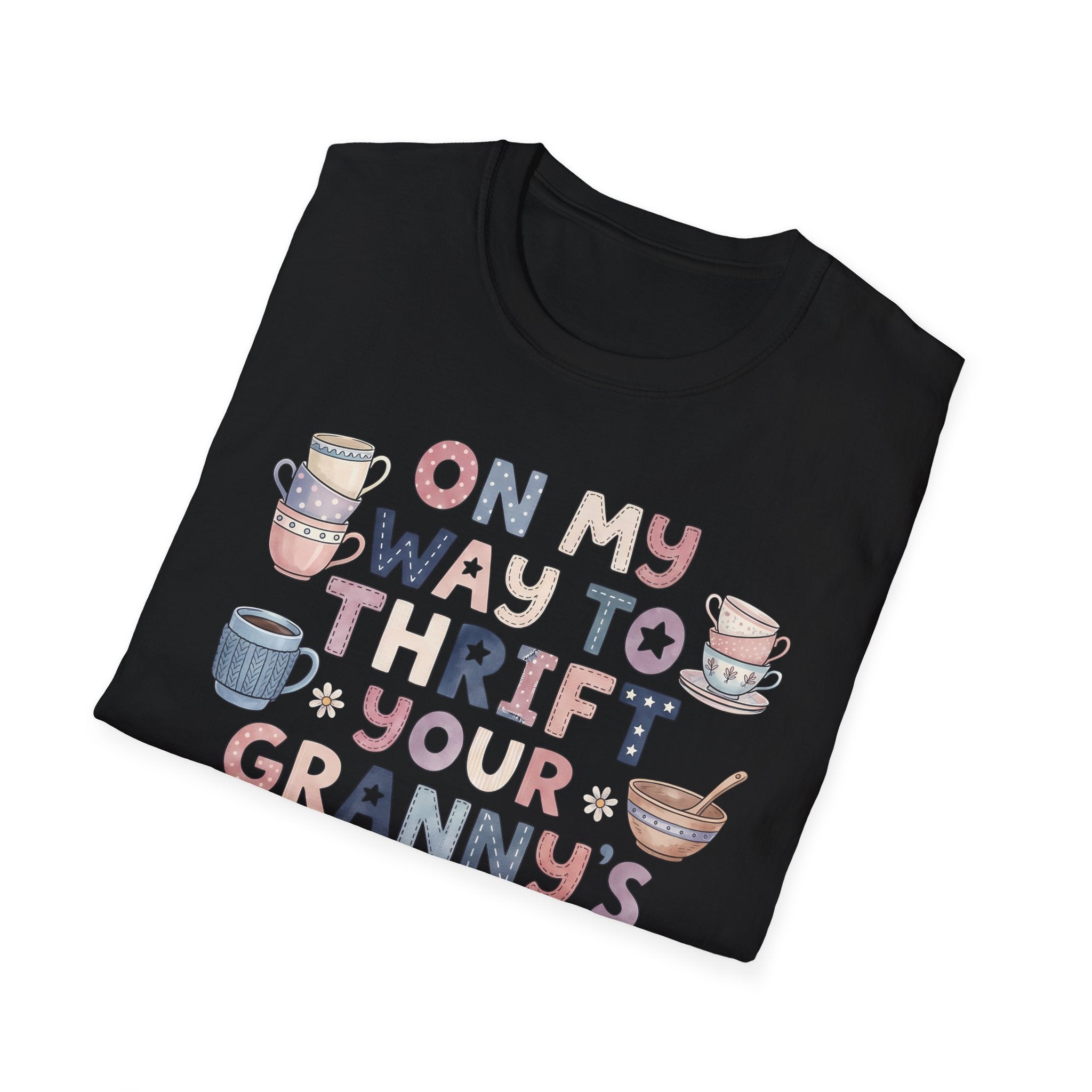 Thrifted Finds Tee — “On My Way to Thrift Your Granny’s Knick Knacks” Vintage Coffee Graphic T-Shirt