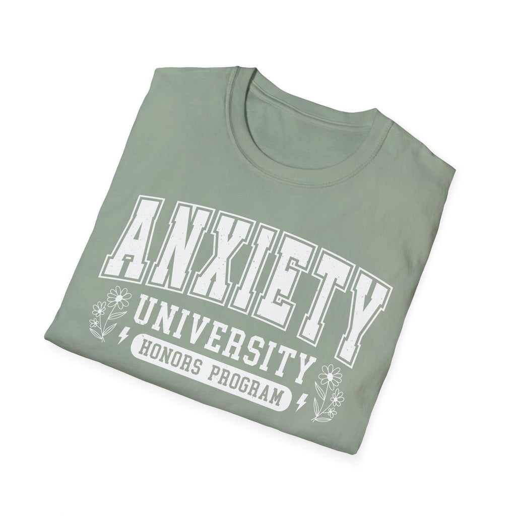 Anxiety University T-Shirt – "Anxiety University Honors Program" College Style Tee