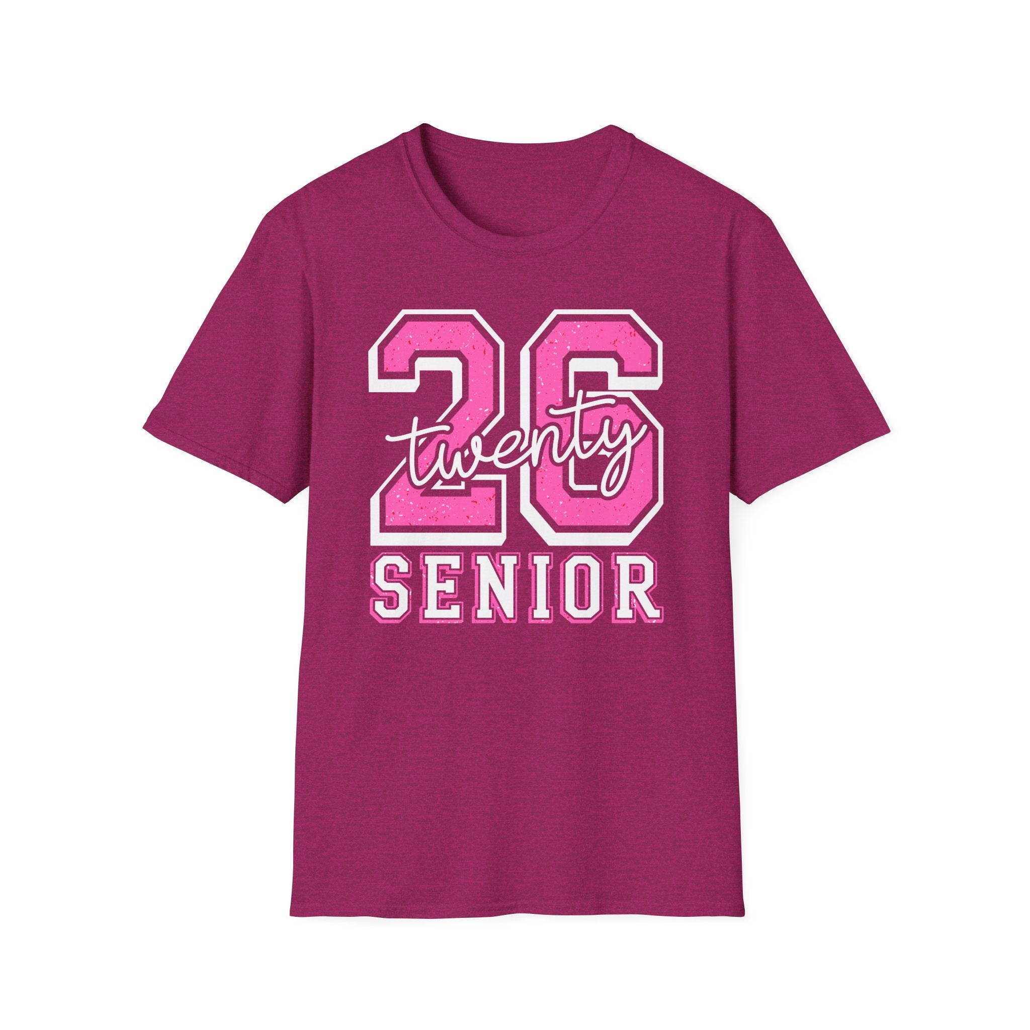 Senior Class of 26 T-Shirt — "twenty 26" Pink Varsity Senior Tee