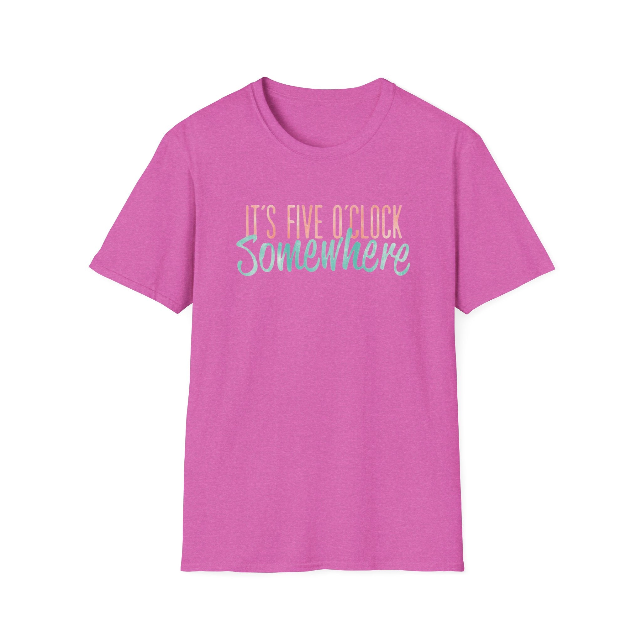 T-Shirt: "It’s Five O’Clock Somewhere" Pastel Vacation Tee