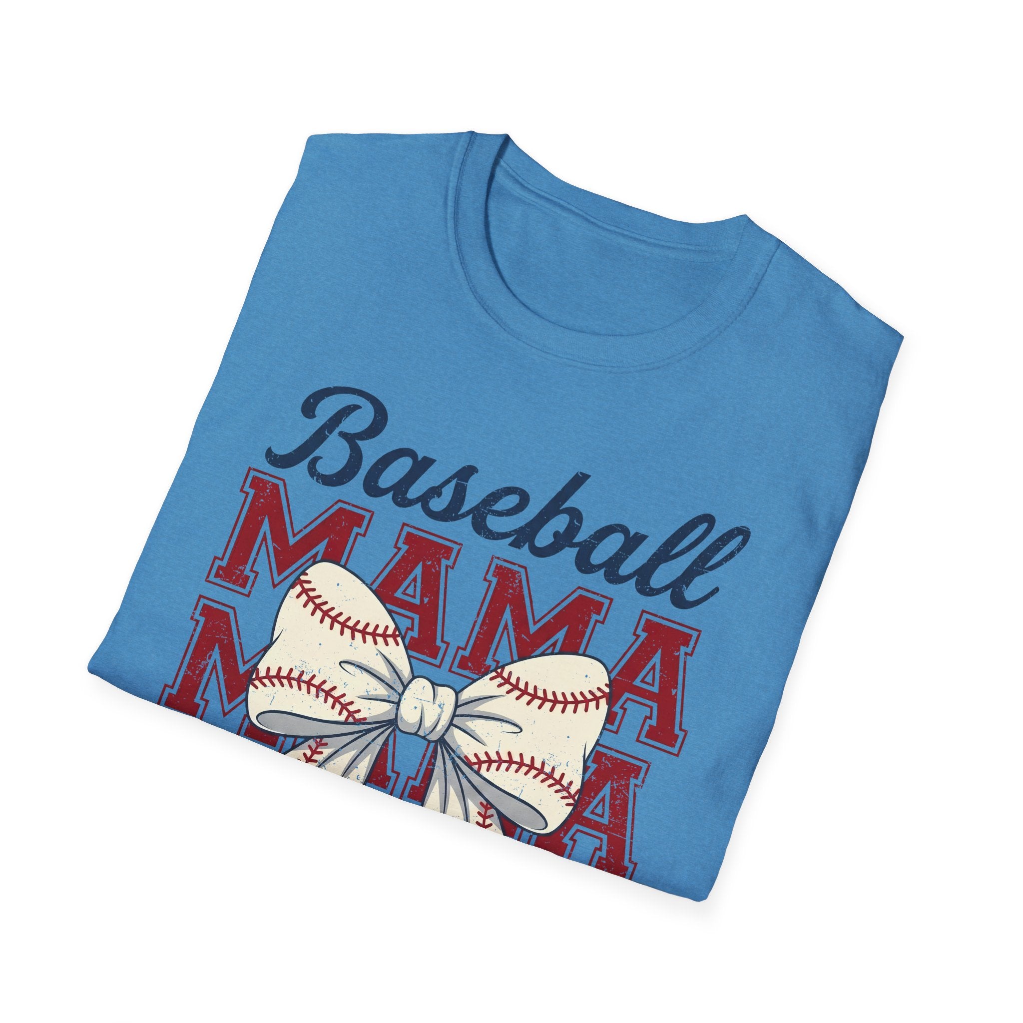 Baseball Mama T-Shirt — Retro Bow Baseball Mom Tee