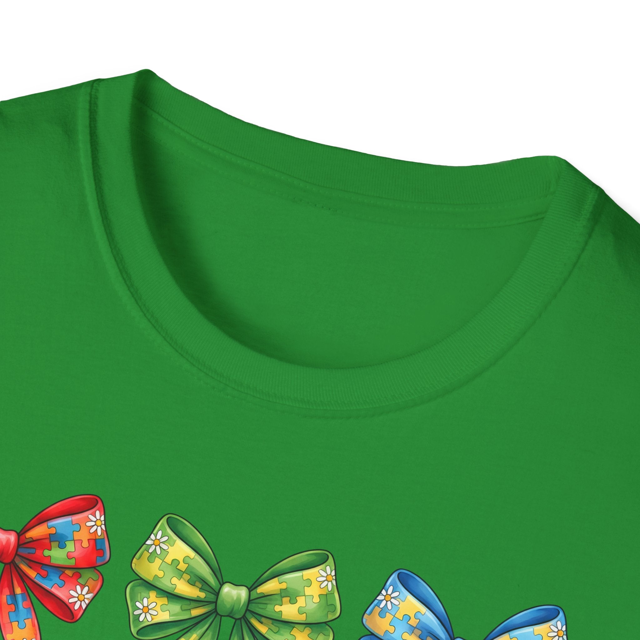 Autism Awareness T-Shirt — "Autism: Accept • Understand • Love" with Colorful Ribbon Bows