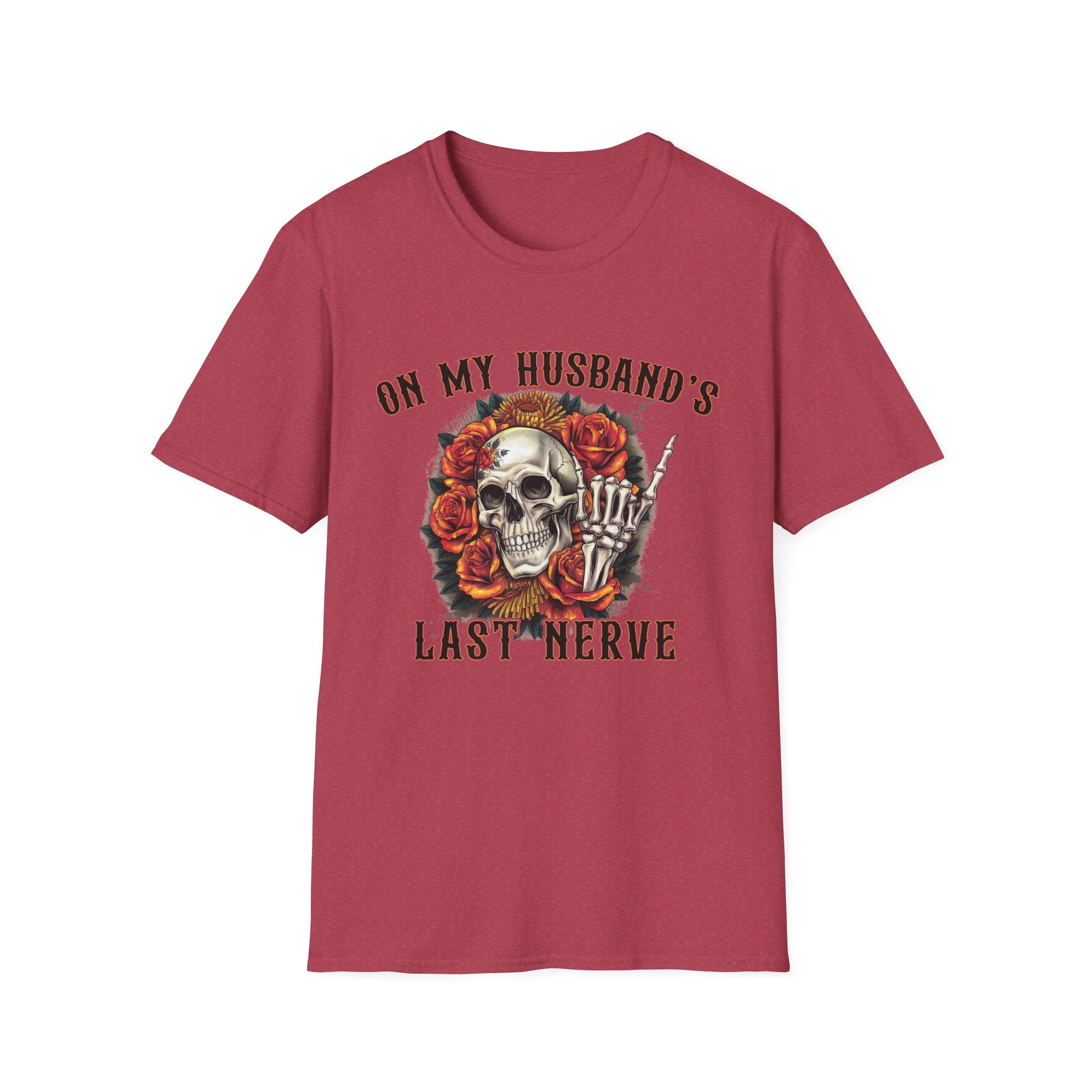 On My Husband's Last Nerve Skull & Roses T‑Shirt