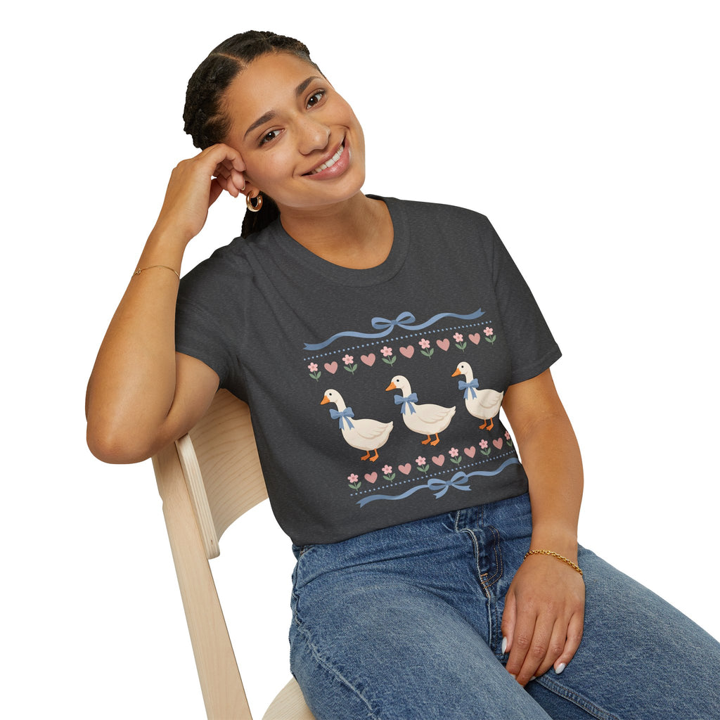 Duck Trio Tee — Cute Pastel Ducks with Bows Spring/Summer Graphic T-Shirt