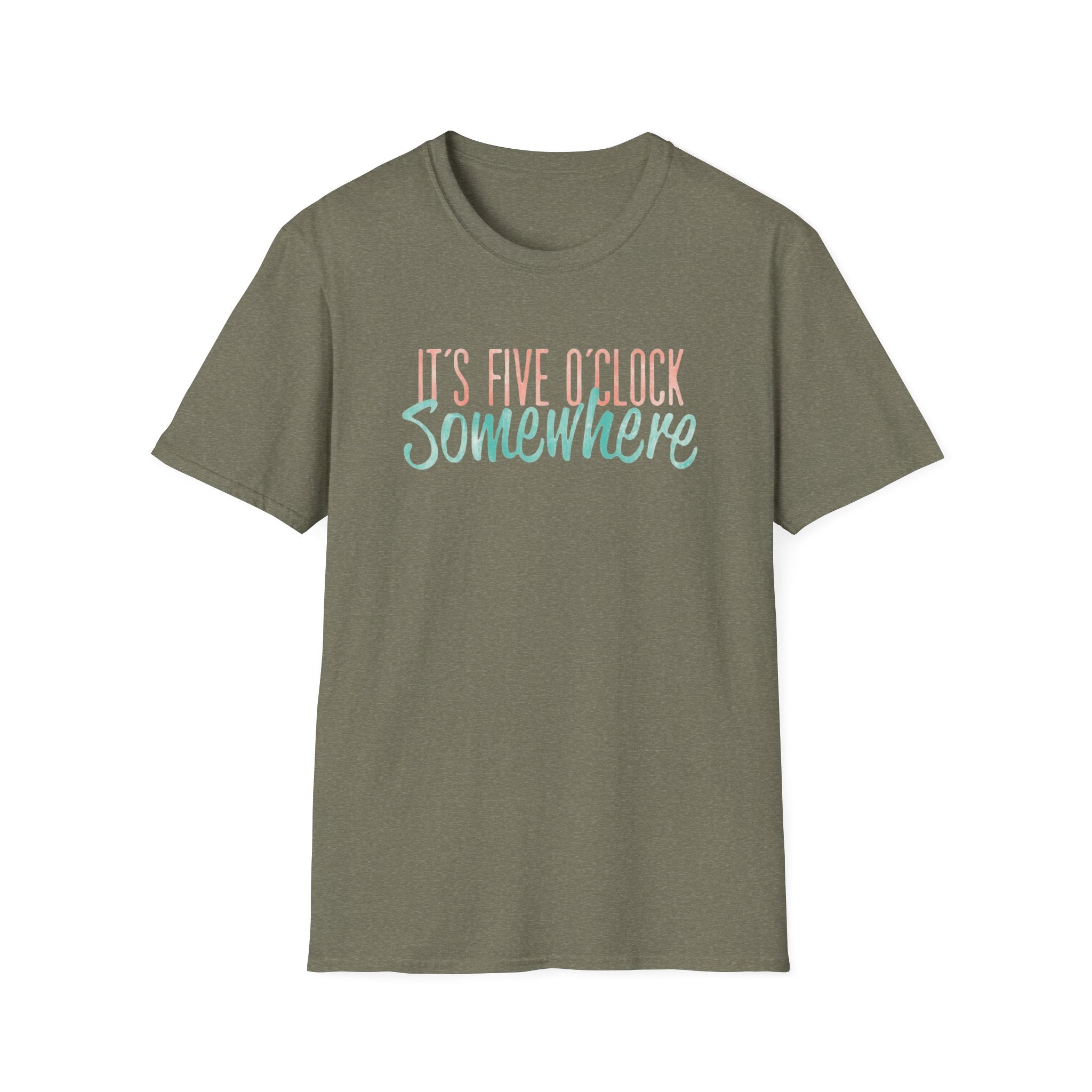 T-Shirt: "It’s Five O’Clock Somewhere" Pastel Vacation Tee
