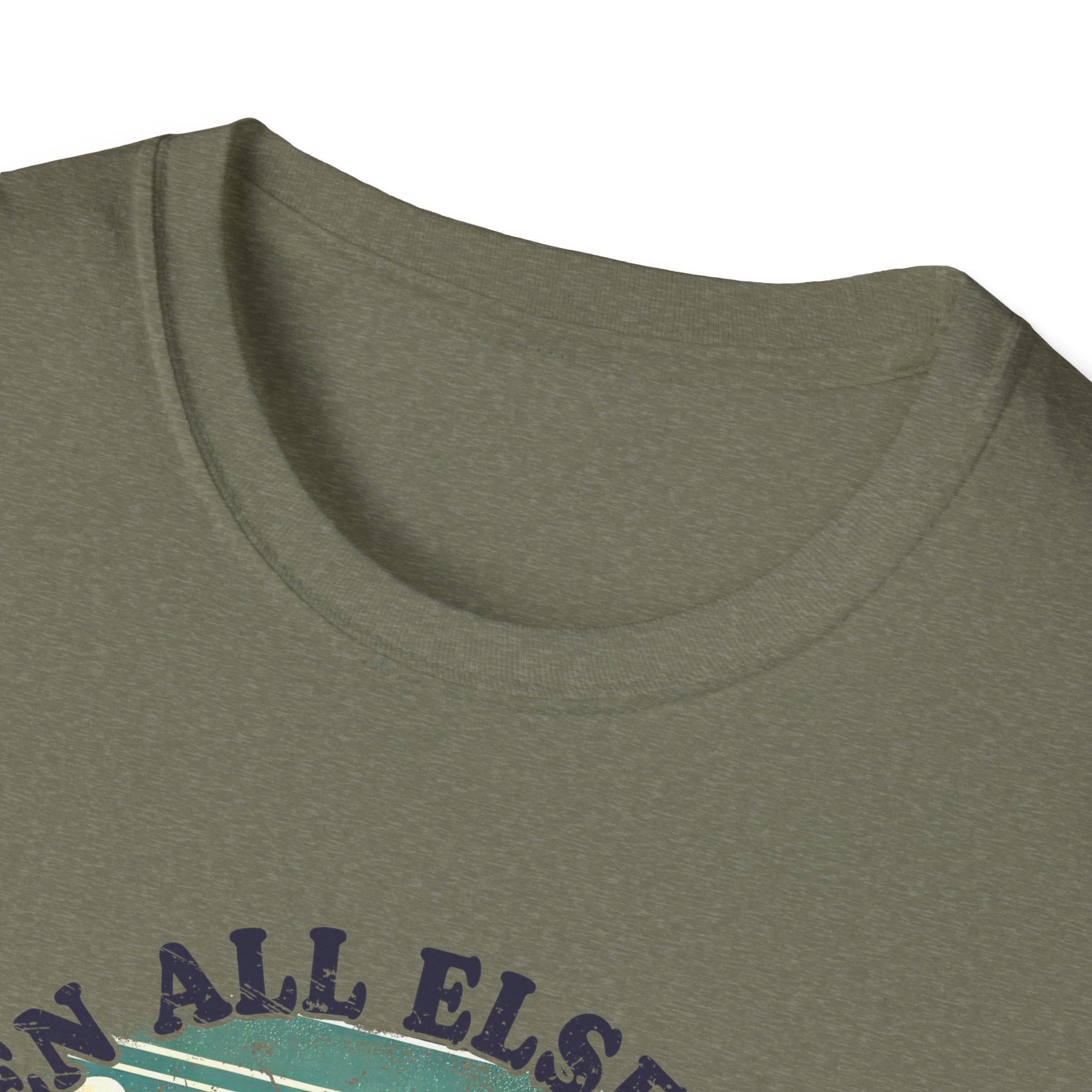 Faith-Based Graphic T-Shirt — "When All Else Fails, God Doesn't" Desert Sunset Design