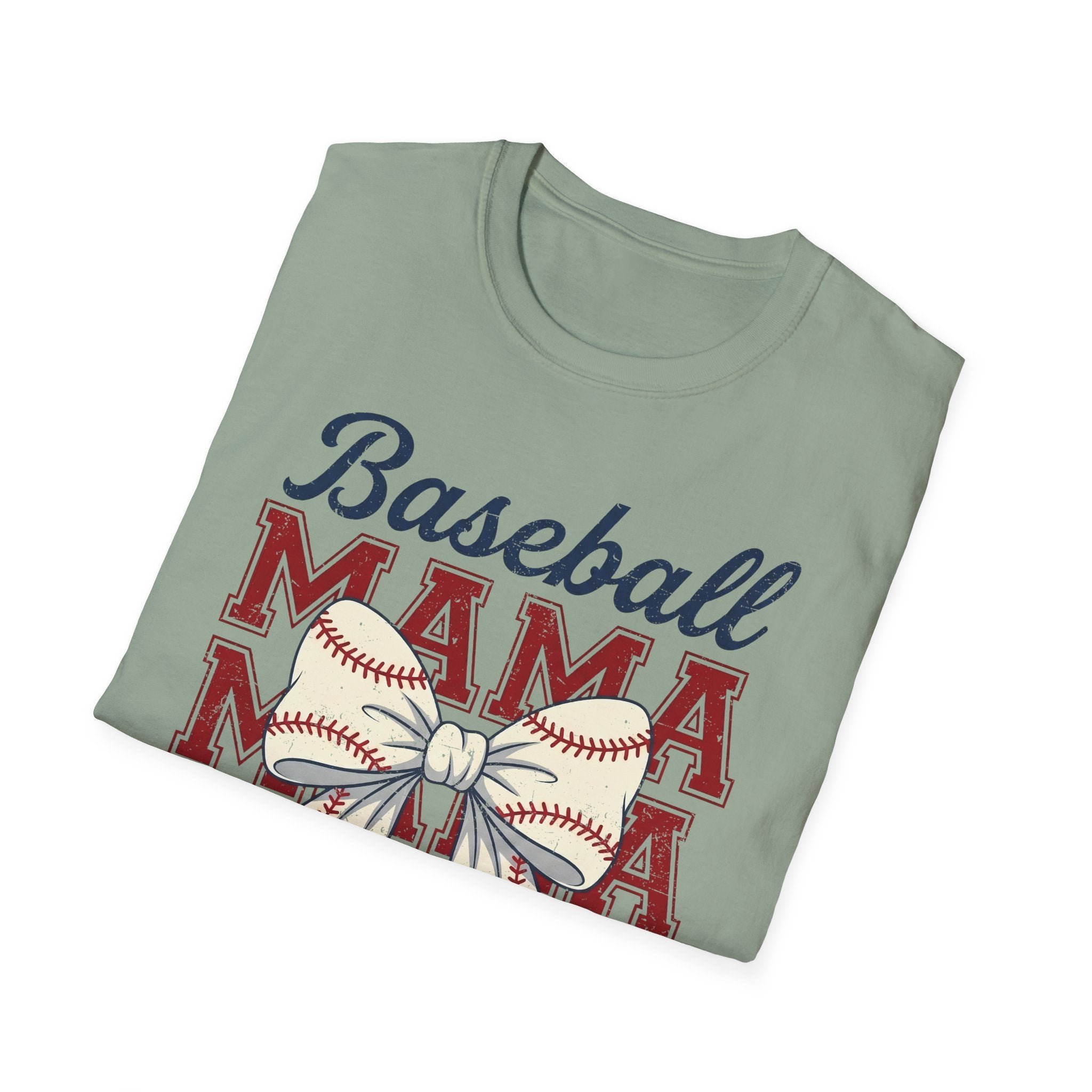 Baseball Mama T-Shirt — Retro Bow Baseball Mom Tee