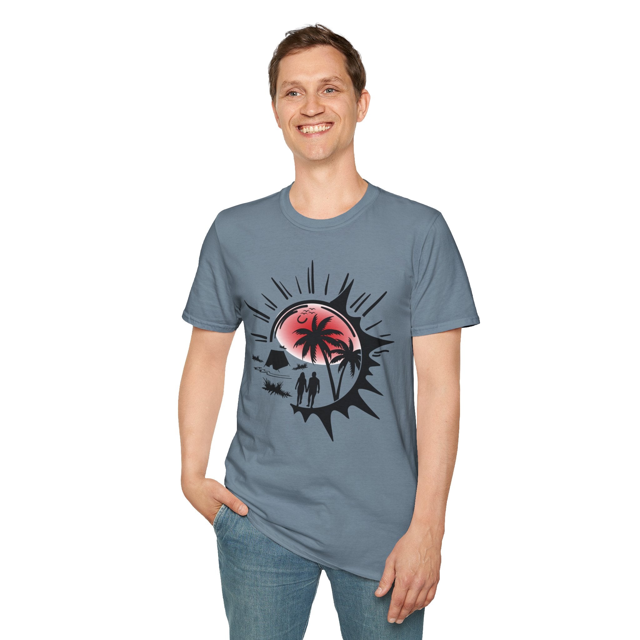 T-Shirt — Tropical Sunset Beach Graphic Tee