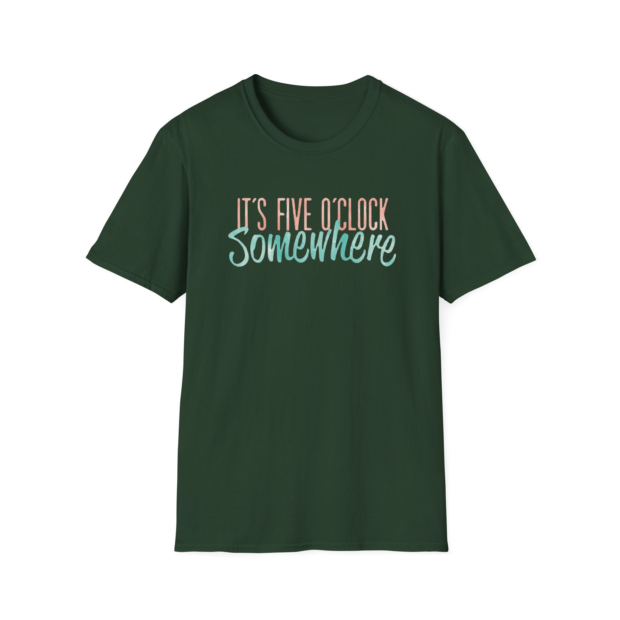 T-Shirt: "It’s Five O’Clock Somewhere" Pastel Vacation Tee