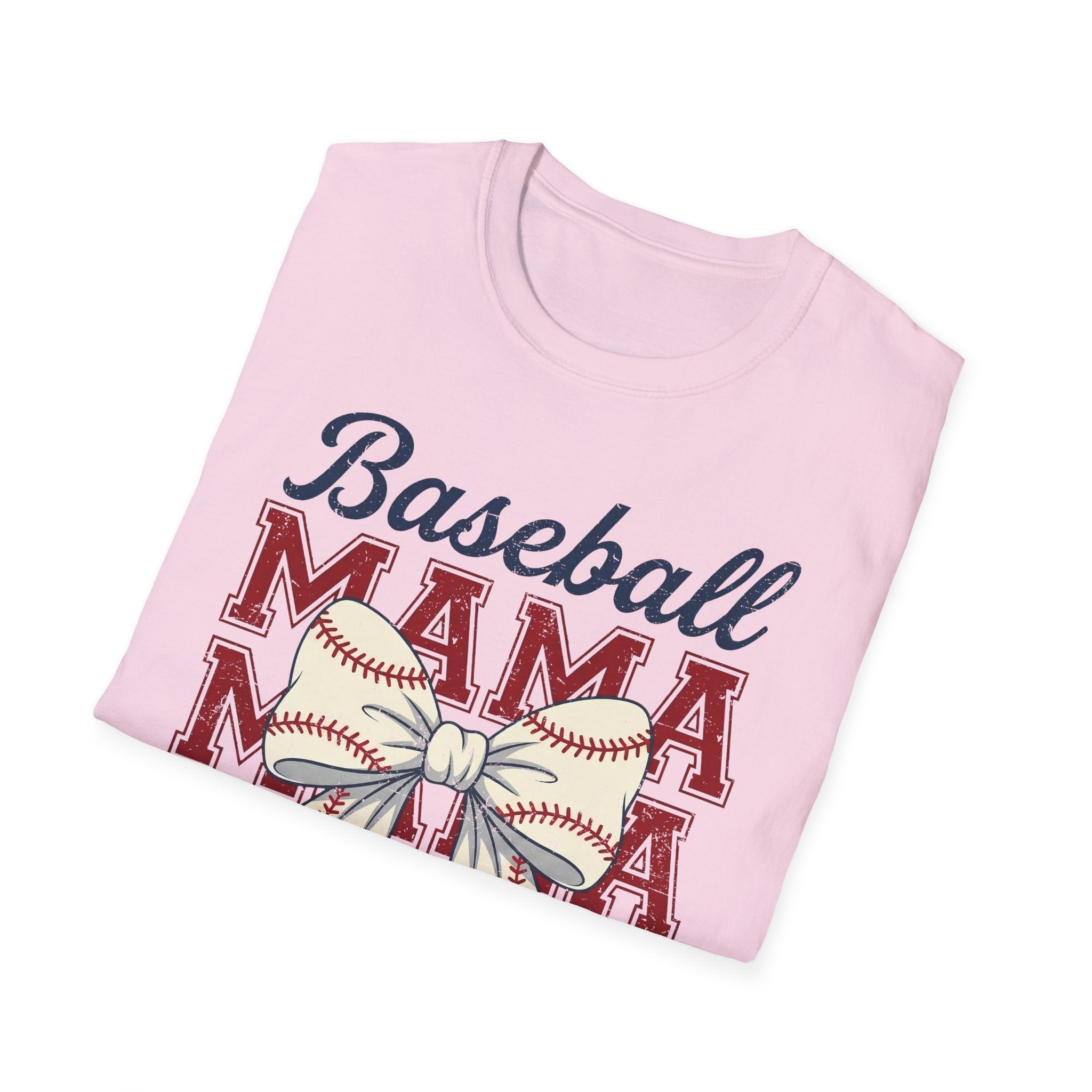 Baseball Mama T-Shirt — Retro Bow Baseball Mom Tee