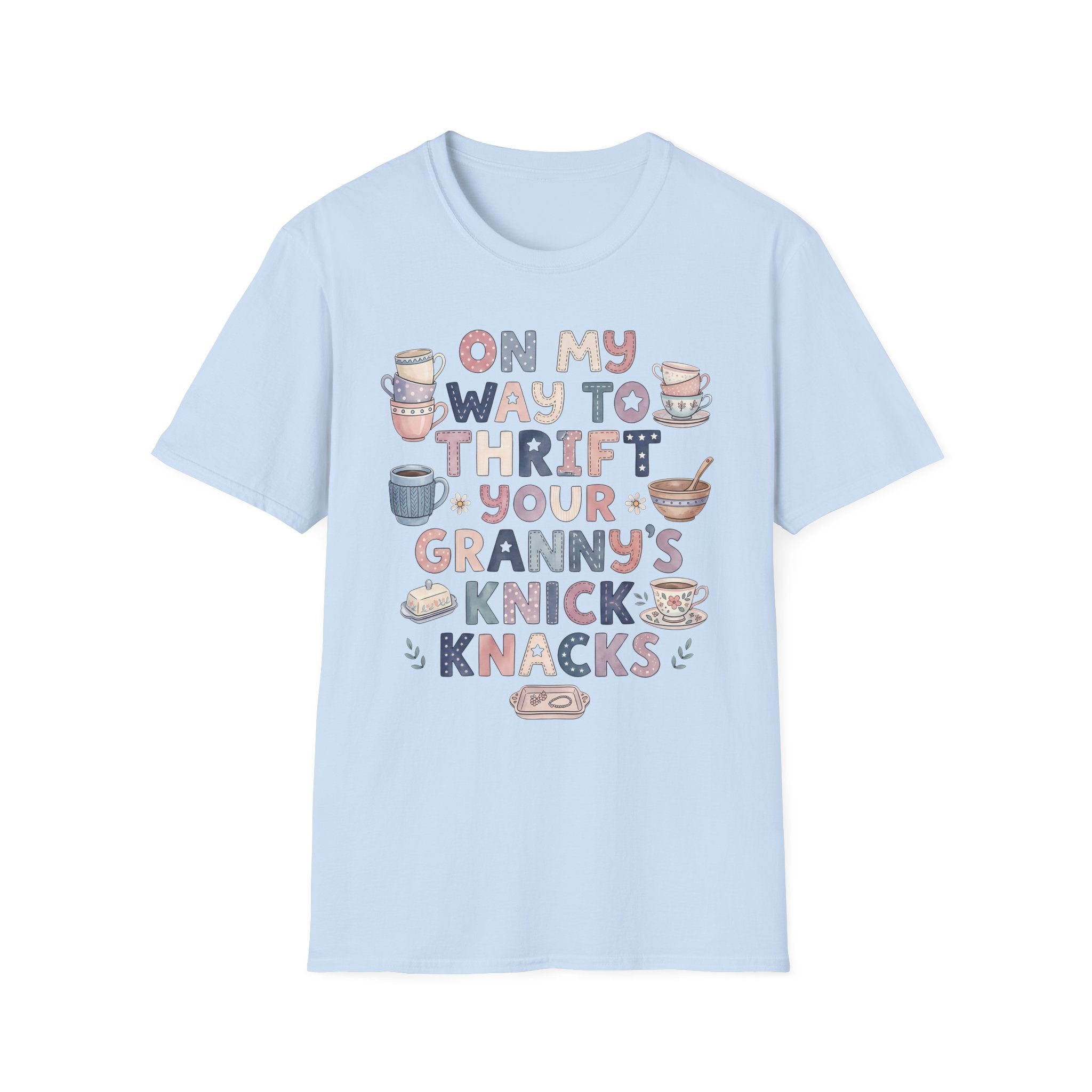 Thrifted Finds Tee — “On My Way to Thrift Your Granny’s Knick Knacks” Vintage Coffee Graphic T-Shirt