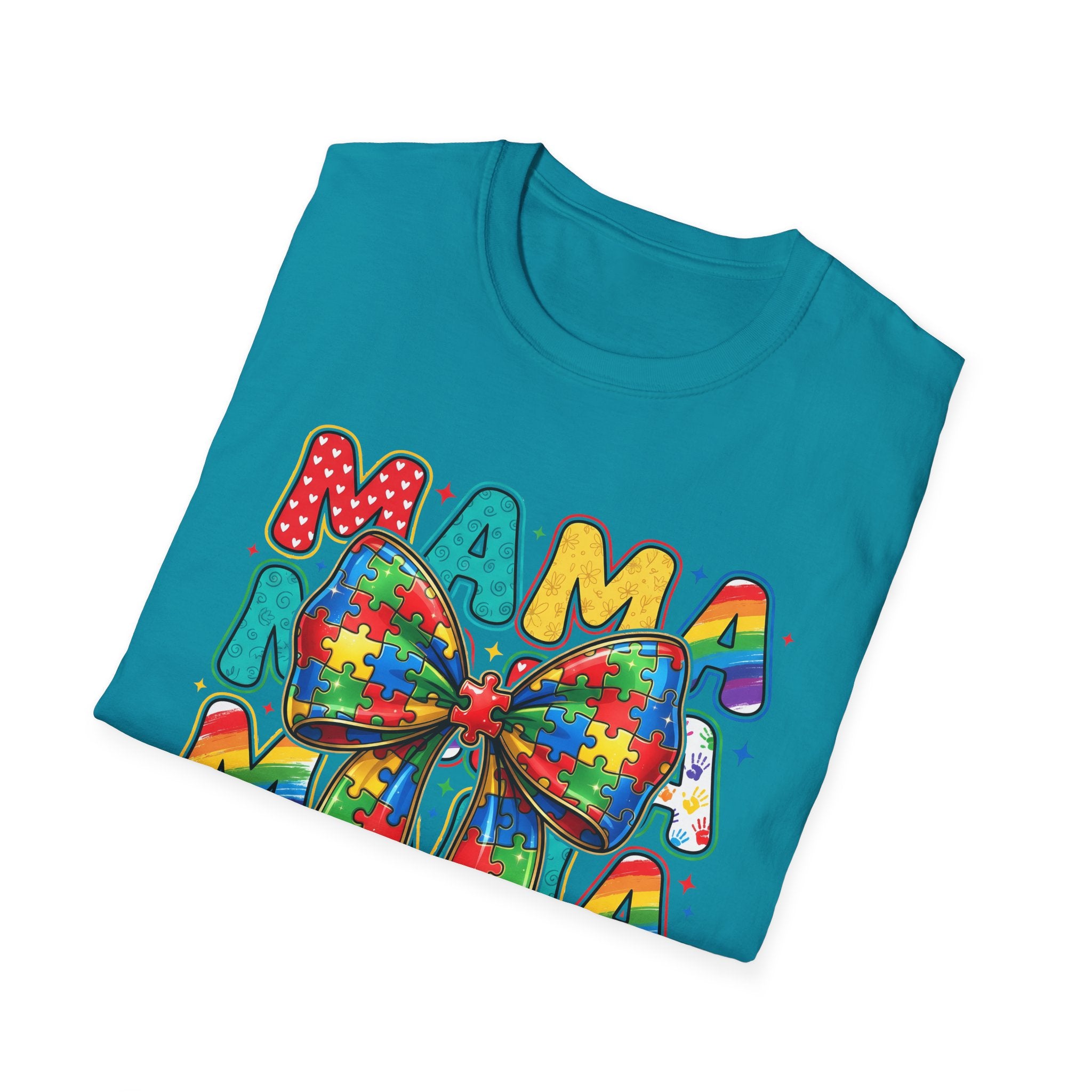 Autism Awareness Mama T-Shirt — Puzzle Ribbon Mom Tee for Autism Support