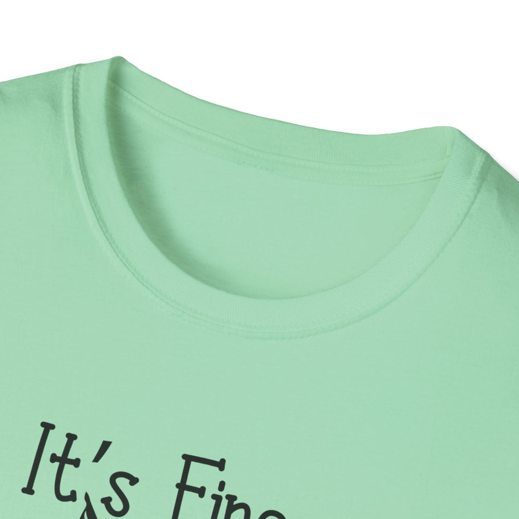 It's Fine Cat T-Shirt — Funny Grunge Cat Graphic Tee ("It's Fine I'm Fine Everything Is Fine")