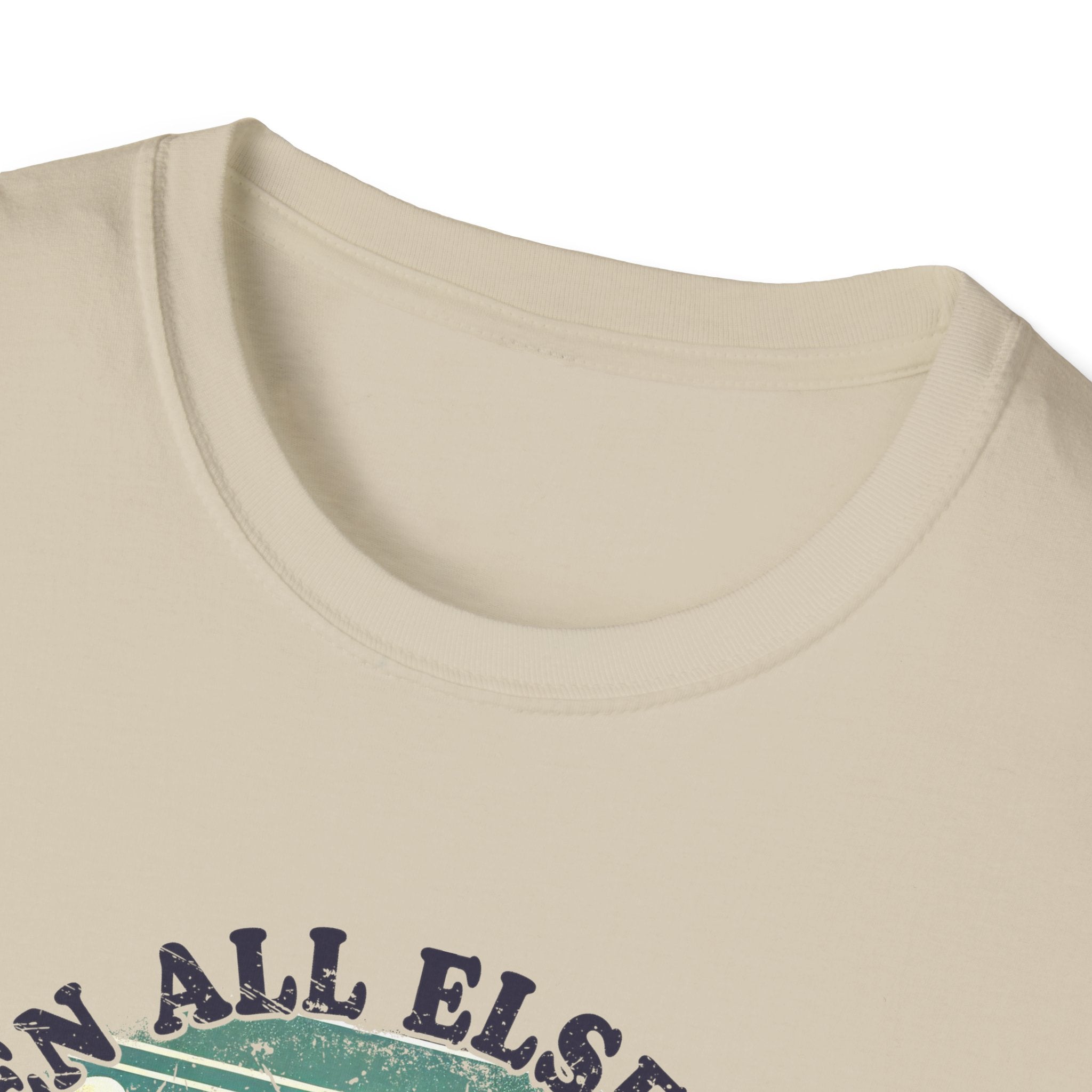 Faith-Based Graphic T-Shirt — "When All Else Fails, God Doesn't" Desert Sunset Design