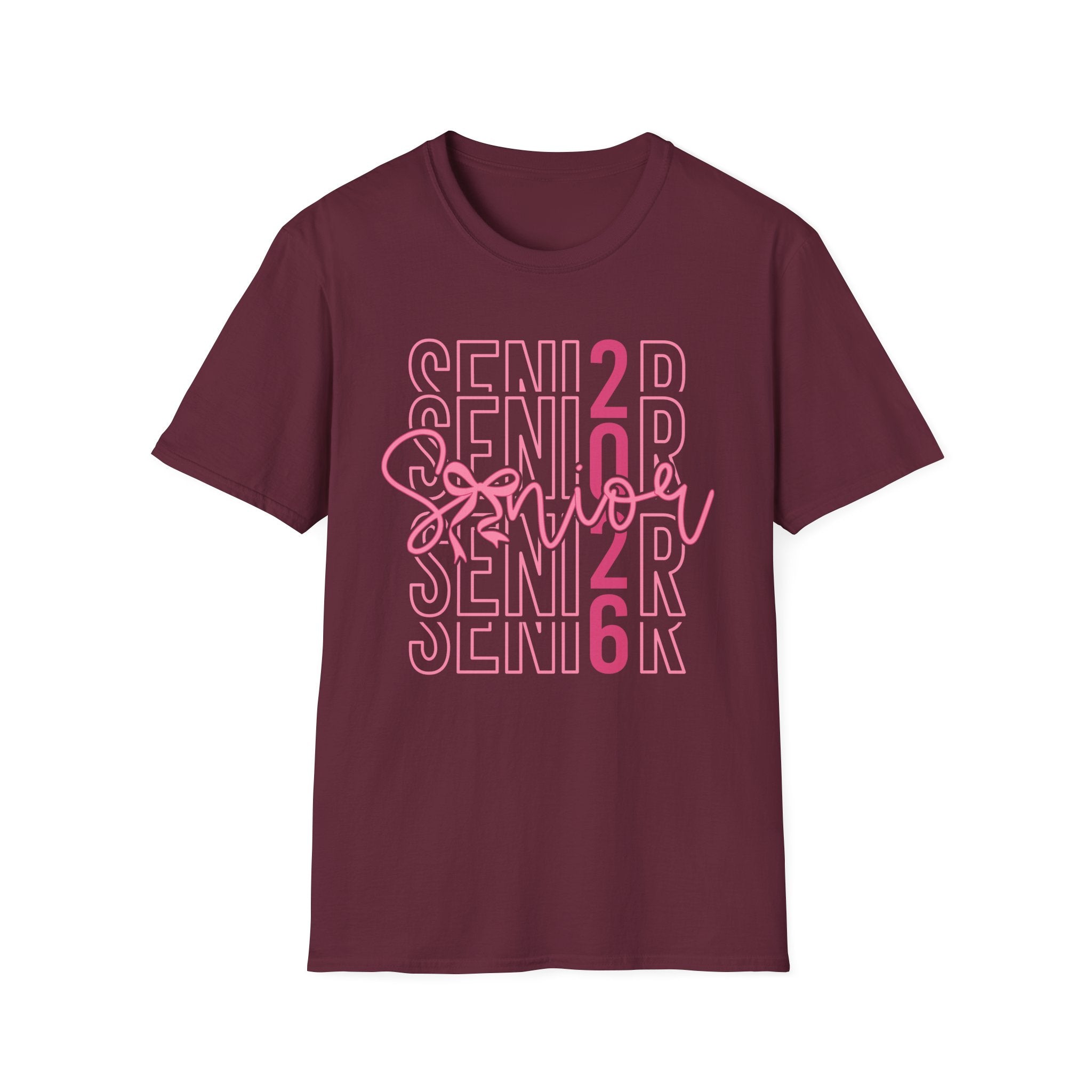Senior 2026 T-Shirt — Pink Script Graduation Tee