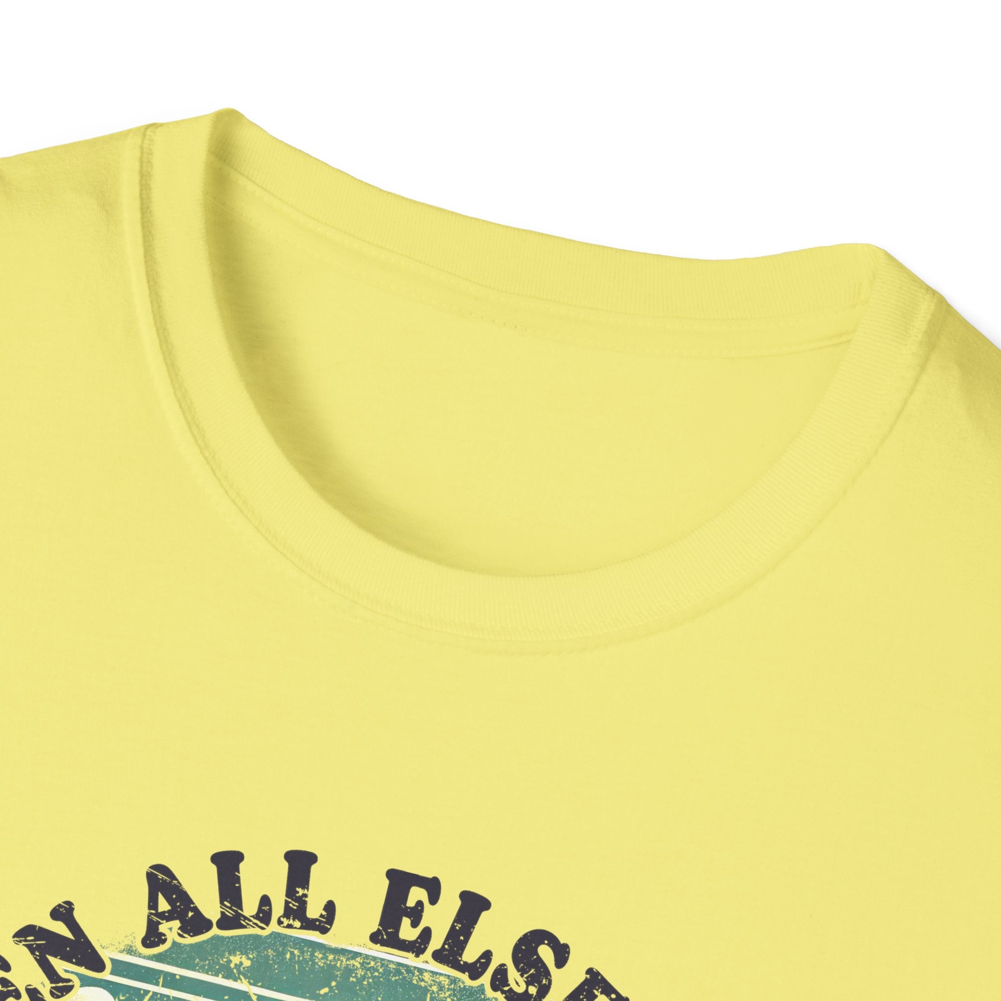Faith-Based Graphic T-Shirt — "When All Else Fails, God Doesn't" Desert Sunset Design