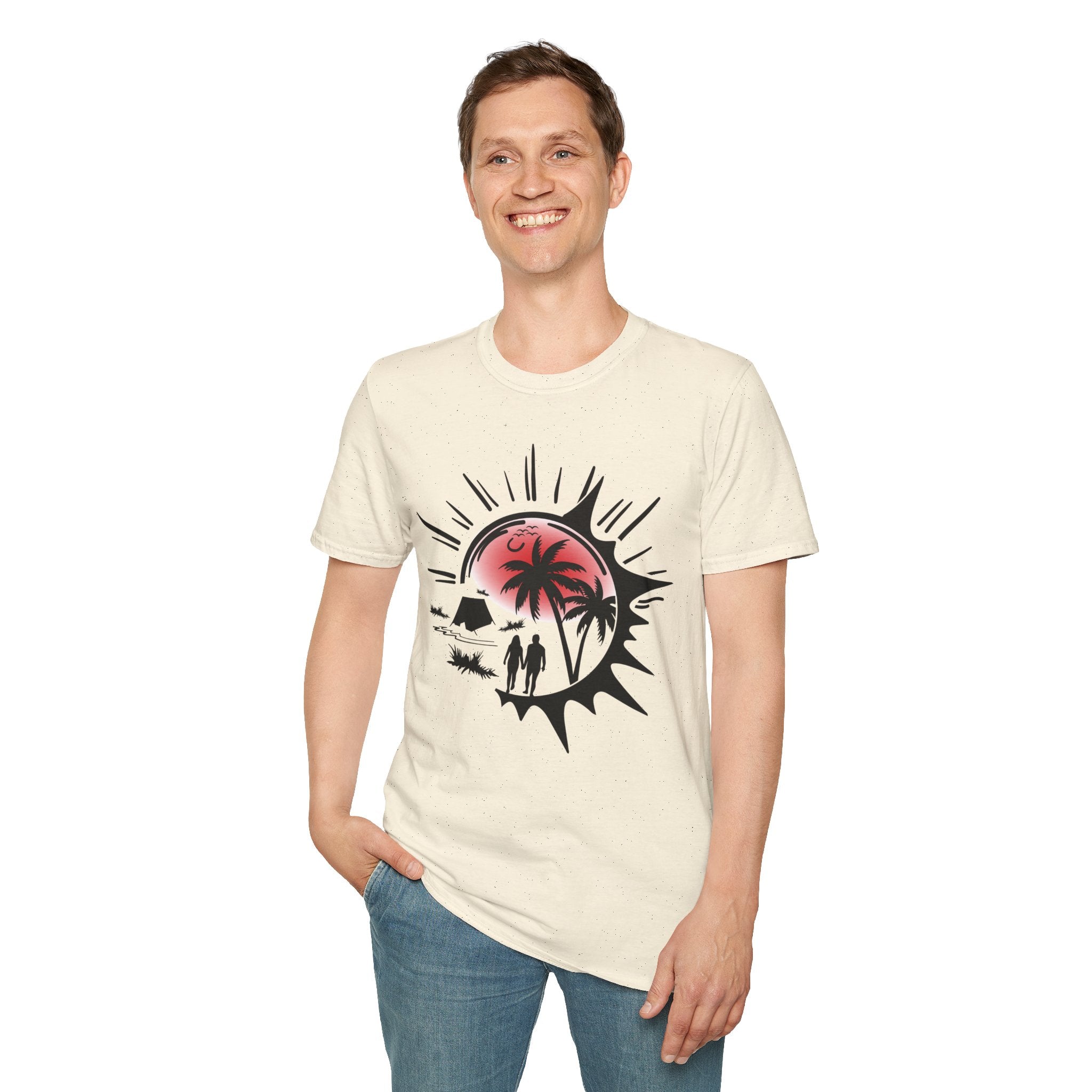 T-Shirt — Tropical Sunset Beach Graphic Tee