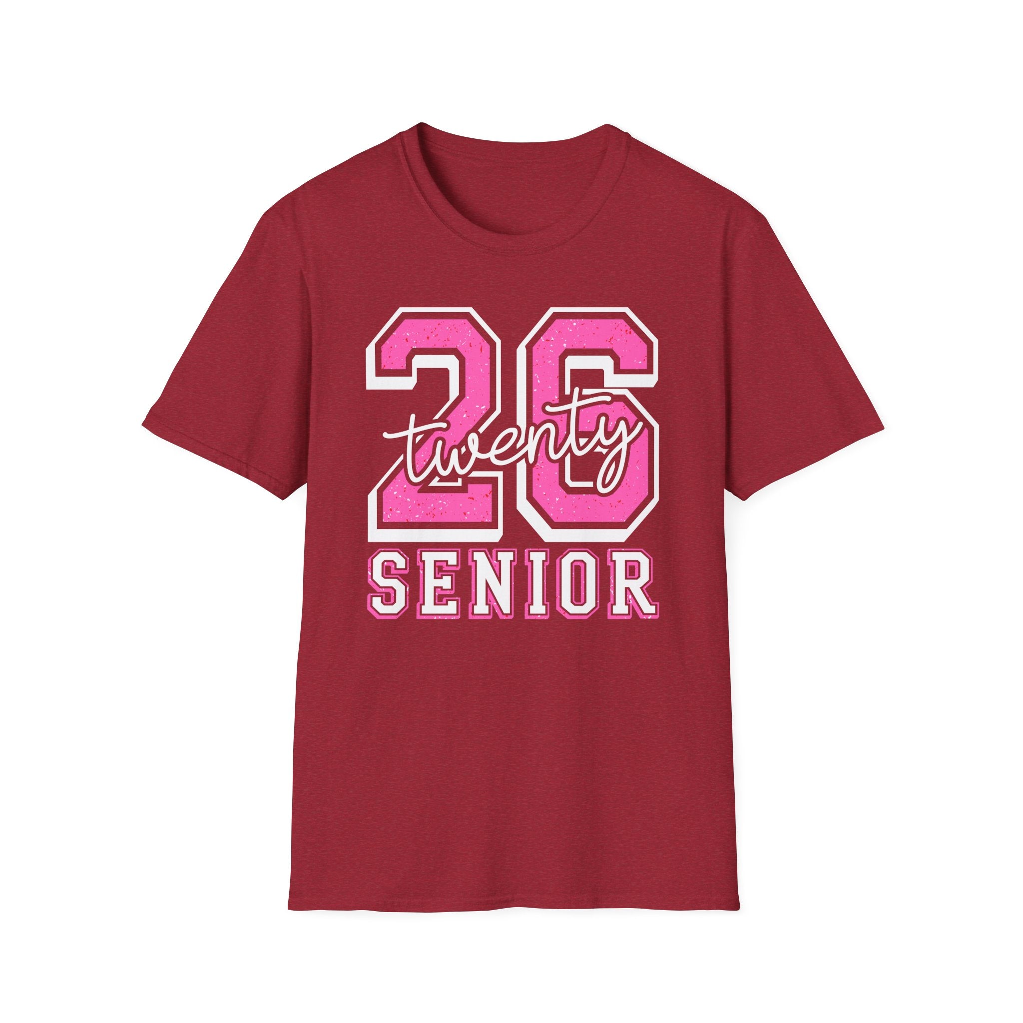 Senior Class of 26 T-Shirt — "twenty 26" Pink Varsity Senior Tee