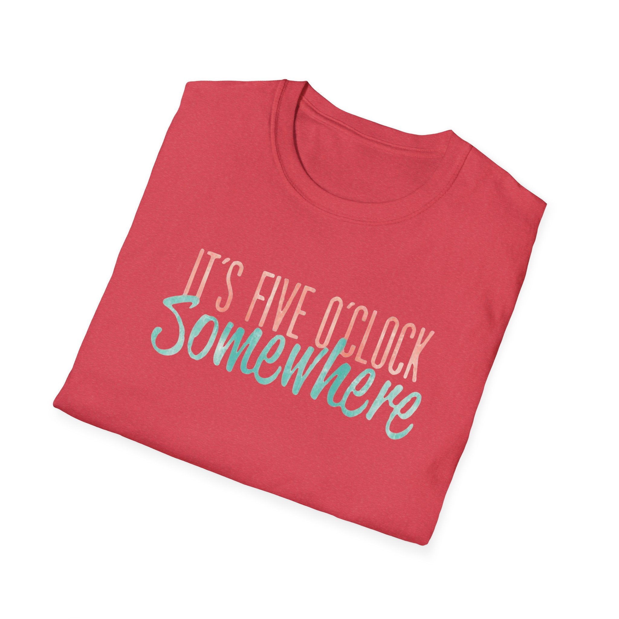 T-Shirt: "It’s Five O’Clock Somewhere" Pastel Vacation Tee