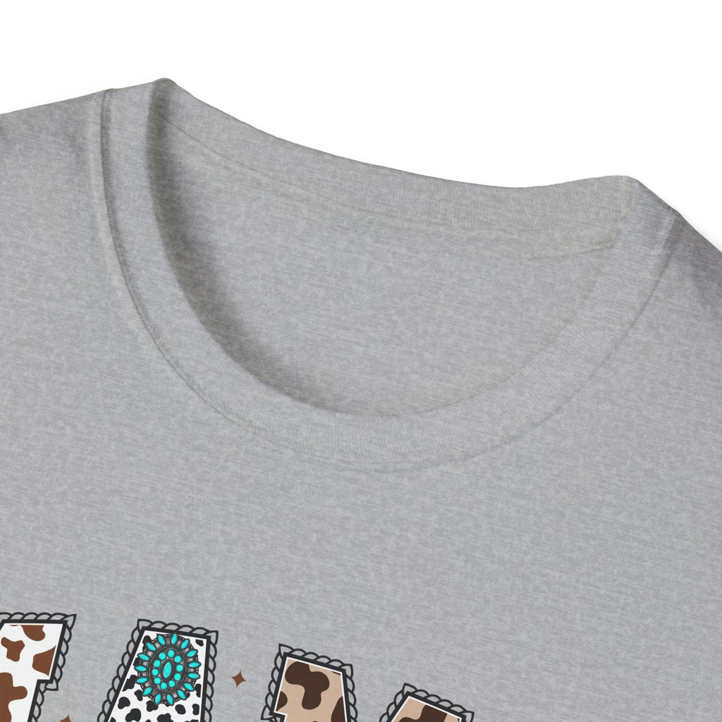 Mama Leopard Print Tee with Teal Bow – Cute Mother's Day Shirt