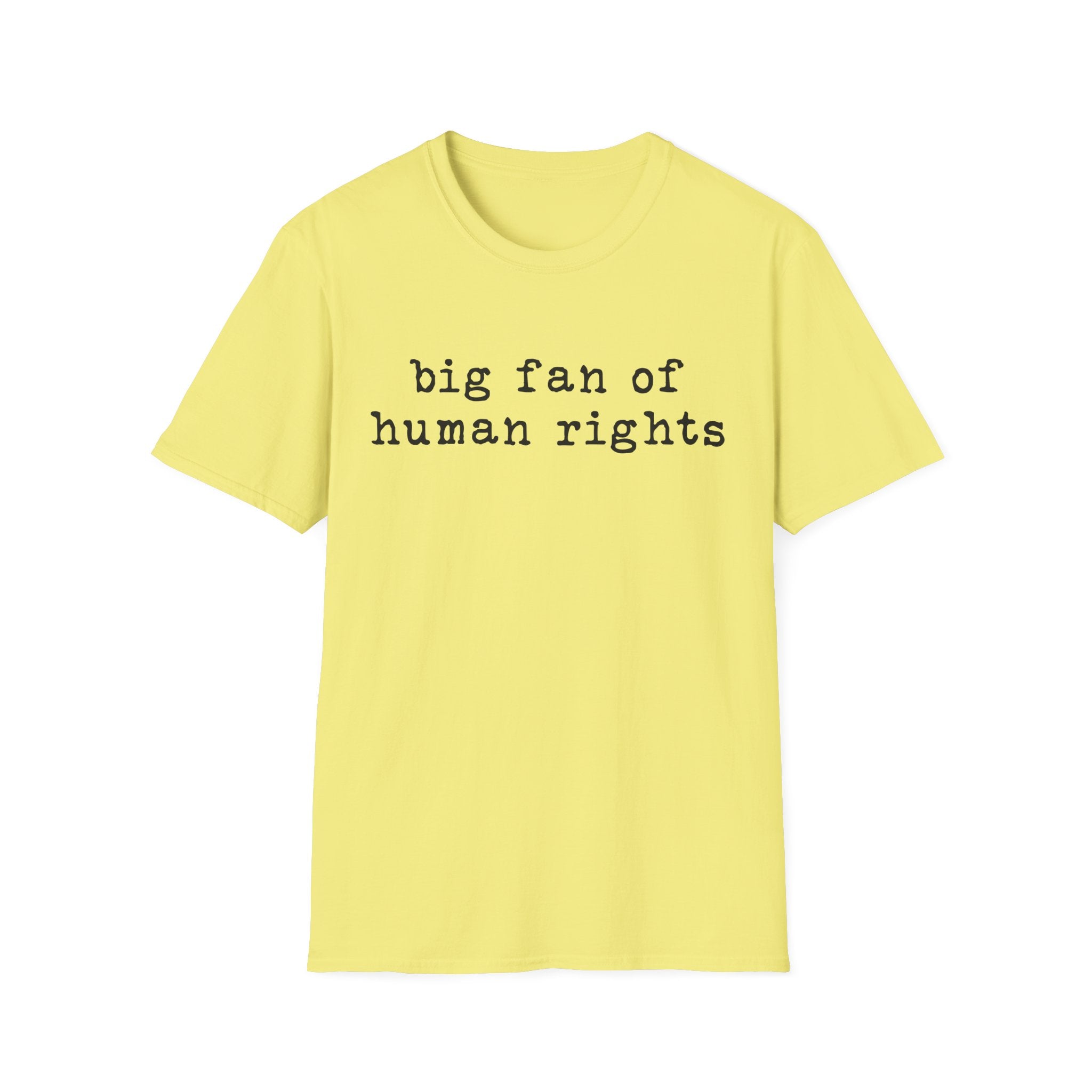 Human Rights T-Shirt - "big fan of human rights" Minimalist Tee