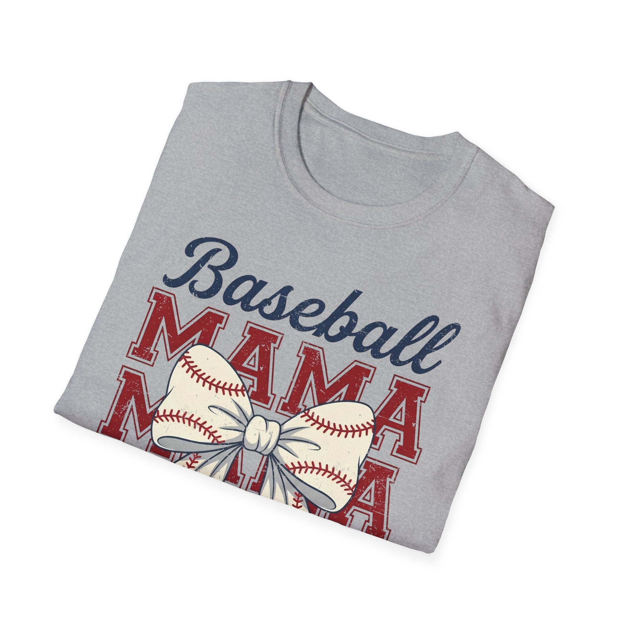 Baseball Mama T-Shirt — Retro Bow Baseball Mom Tee