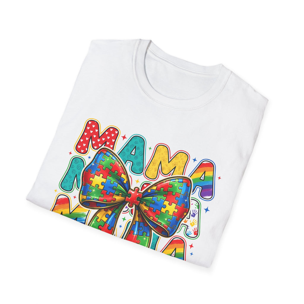 Autism Awareness Mama T-Shirt — Puzzle Ribbon Mom Tee for Autism Support