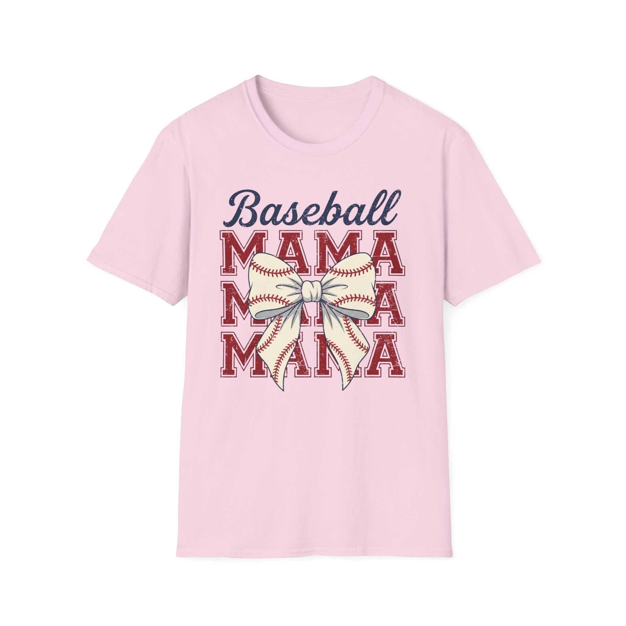 Baseball Mama T-Shirt — Retro Bow Baseball Mom Tee