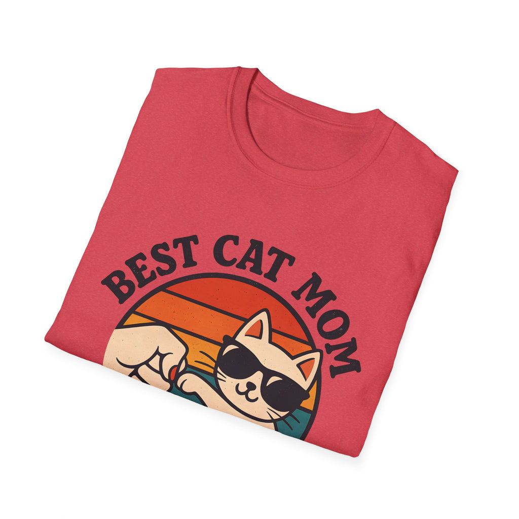 Best Cat Mom Ever T-Shirt — Cute Retro Cat Fist Bump Tee for Cat Lovers, Mother's Day Gift