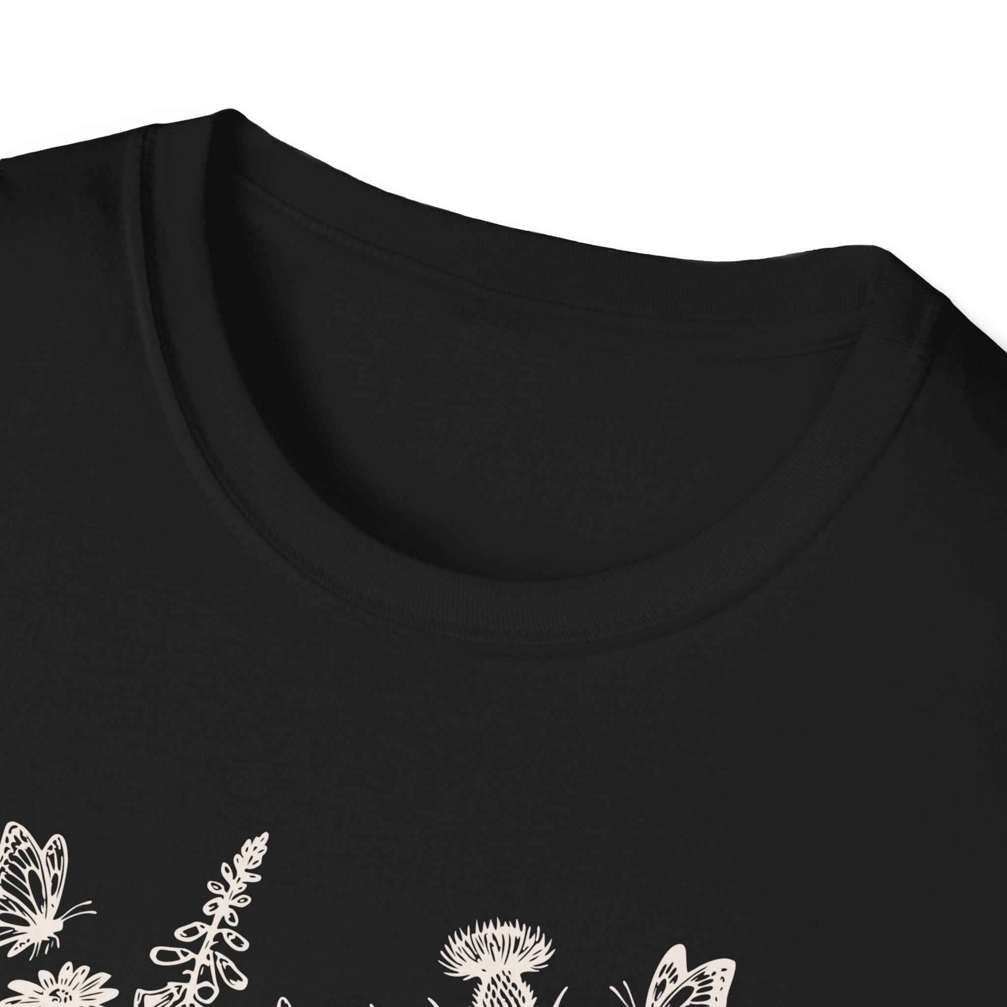 Skeleton Reading in Wildflowers T-Shirt — Gothic Floral Skull Tee