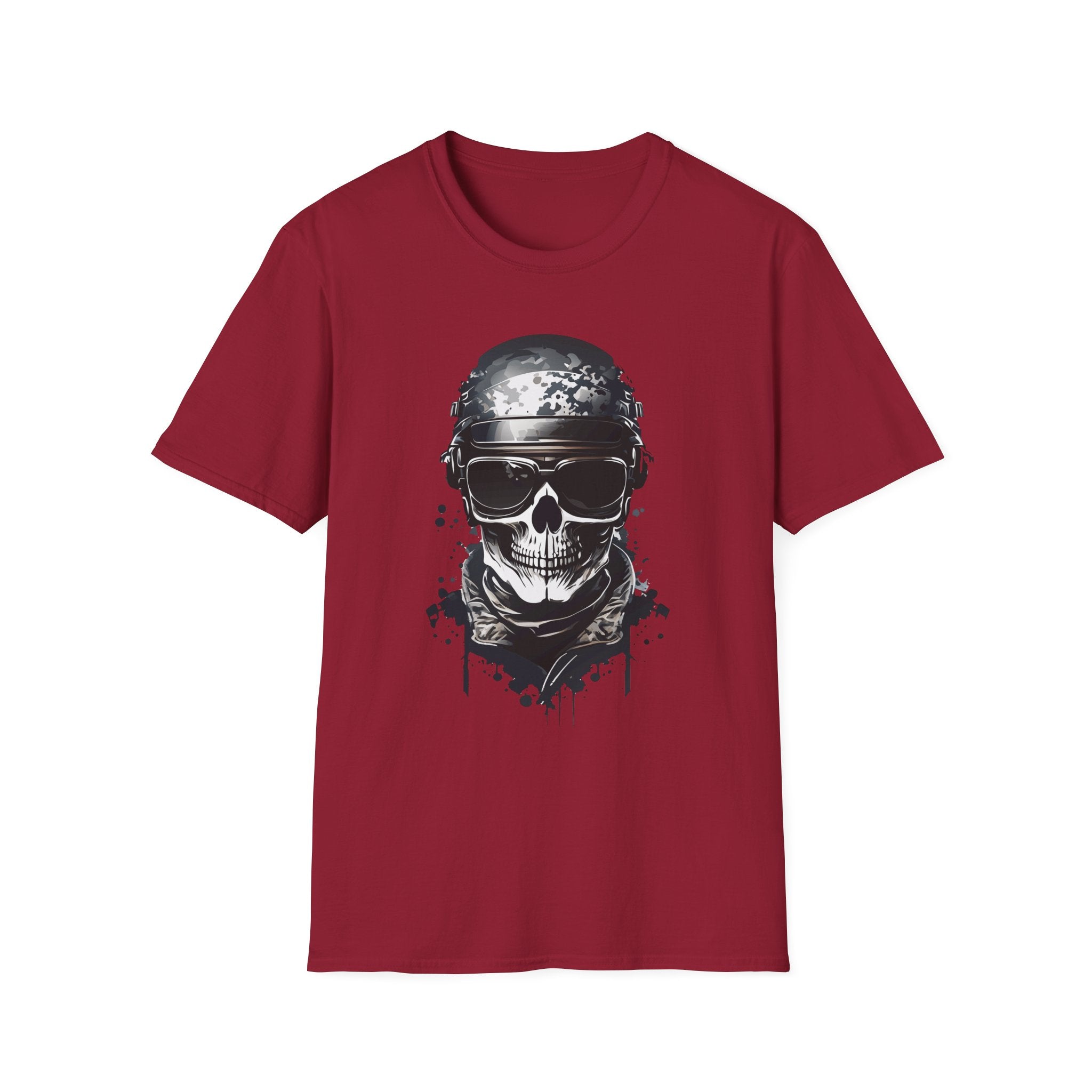 Skull Soldier Graphic T-Shirt — Tactical Skull Helmet Design