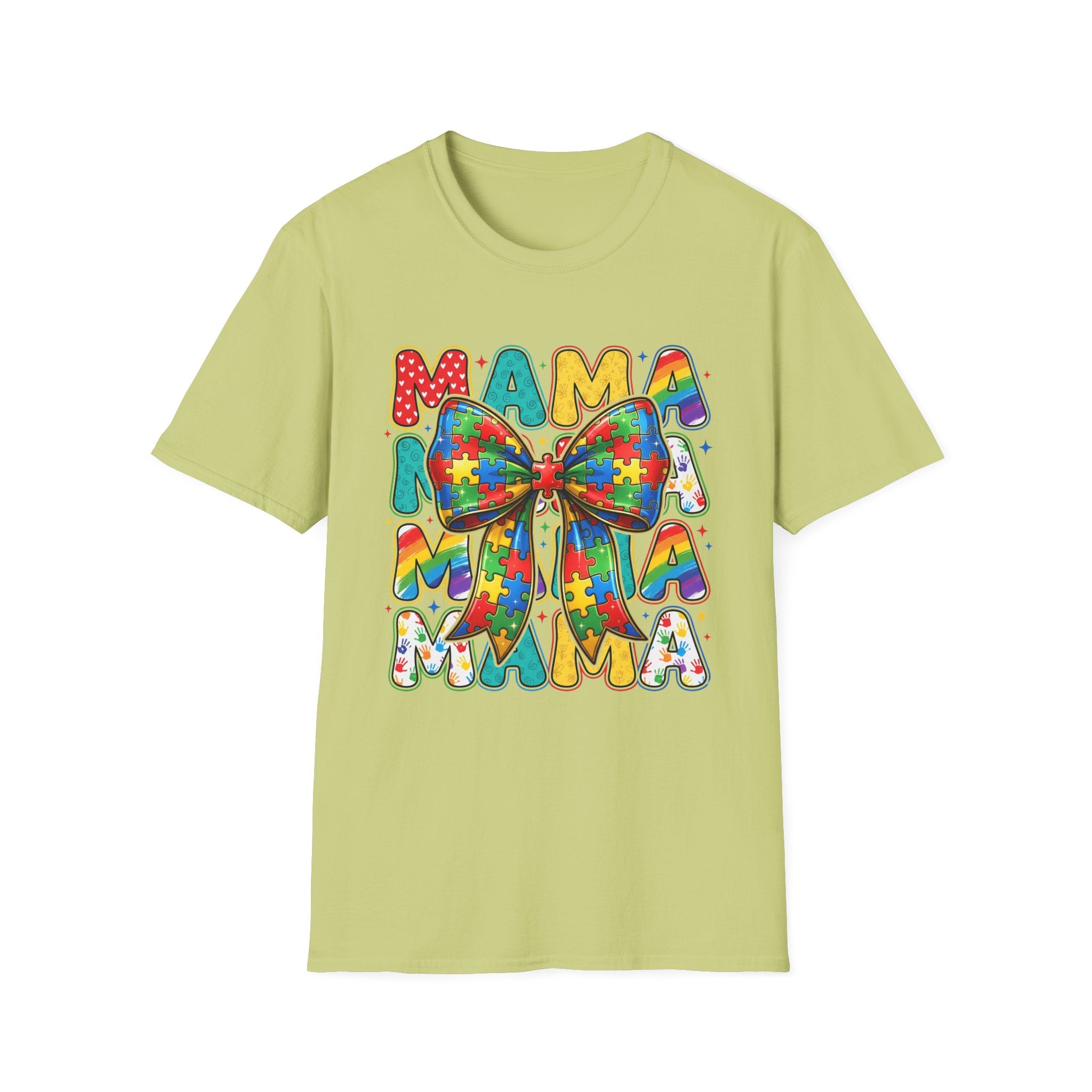 Autism Awareness Mama T-Shirt — Puzzle Ribbon Mom Tee for Autism Support