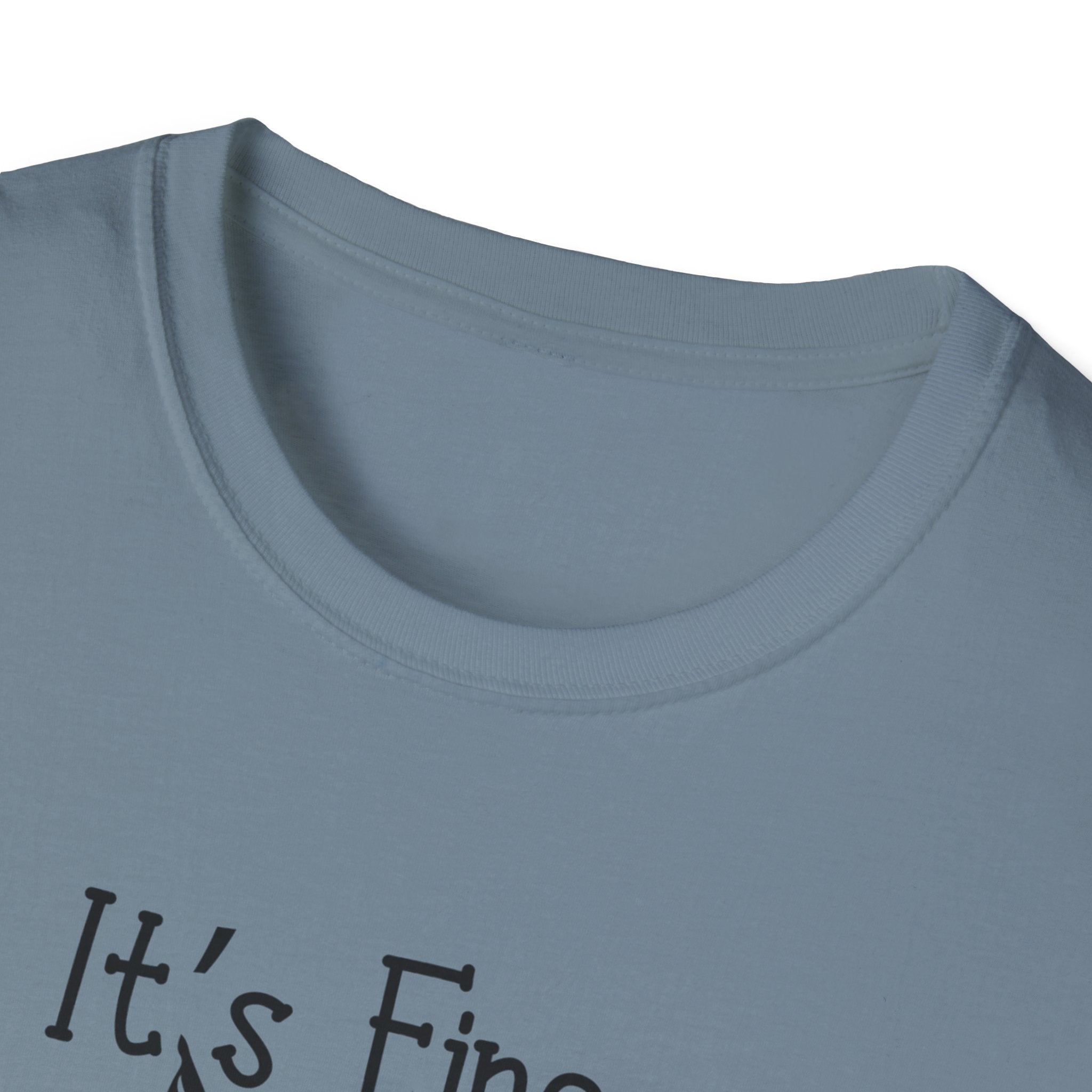 It's Fine Cat T-Shirt — Funny Grunge Cat Graphic Tee ("It's Fine I'm Fine Everything Is Fine")