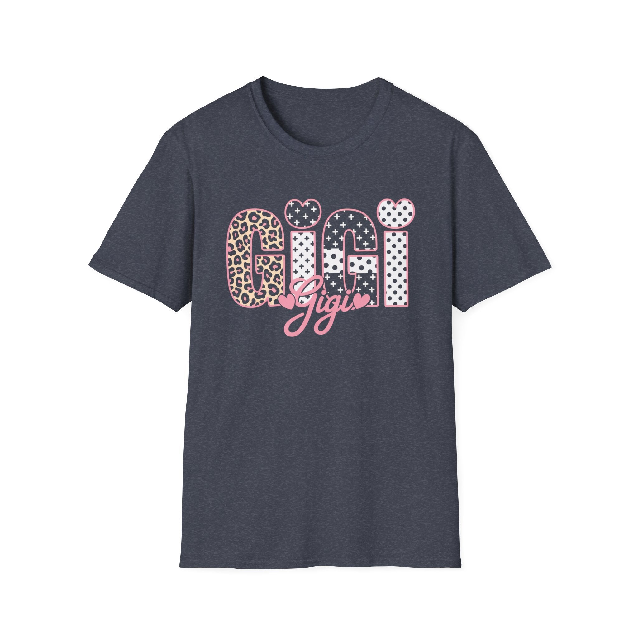Gigi Floral Heart Tee — Pink 'Gigi' Script Grandmother T-Shirt