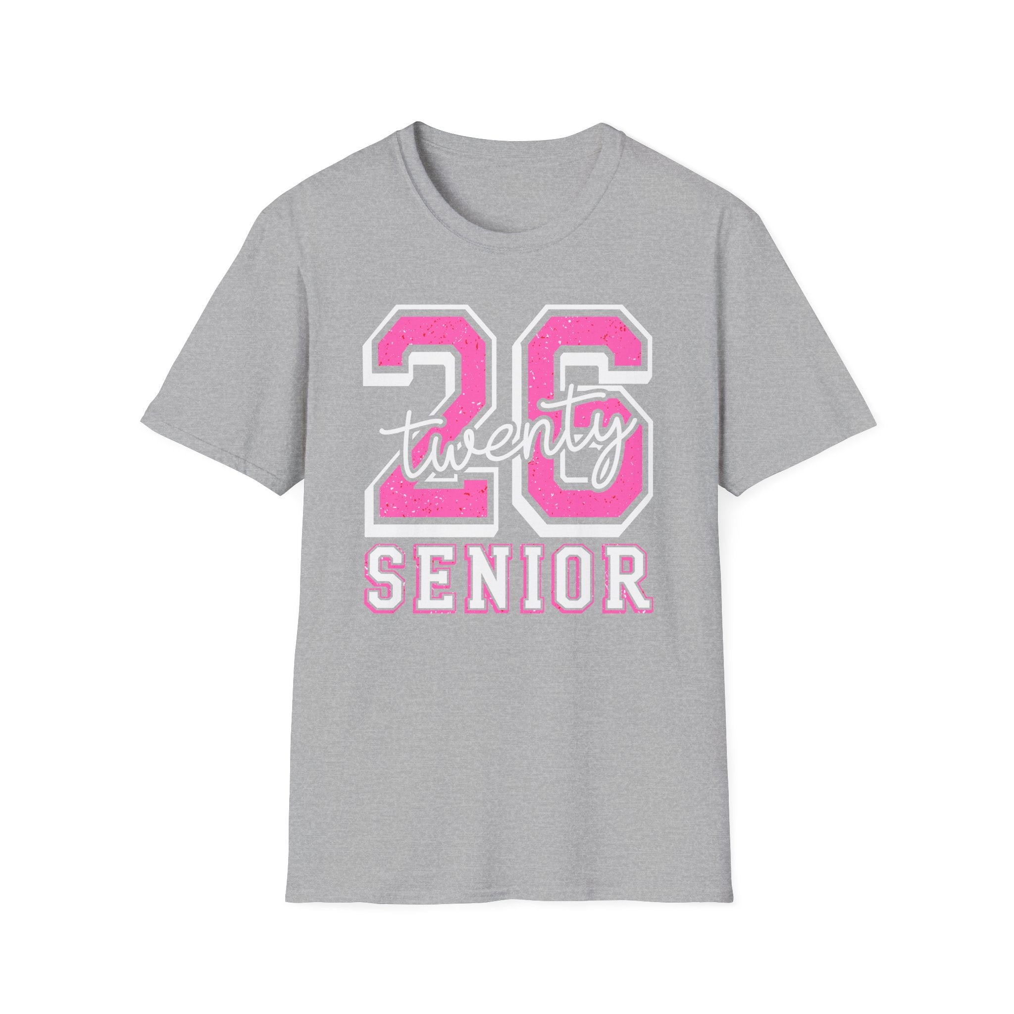 Senior Class of 26 T-Shirt — "twenty 26" Pink Varsity Senior Tee