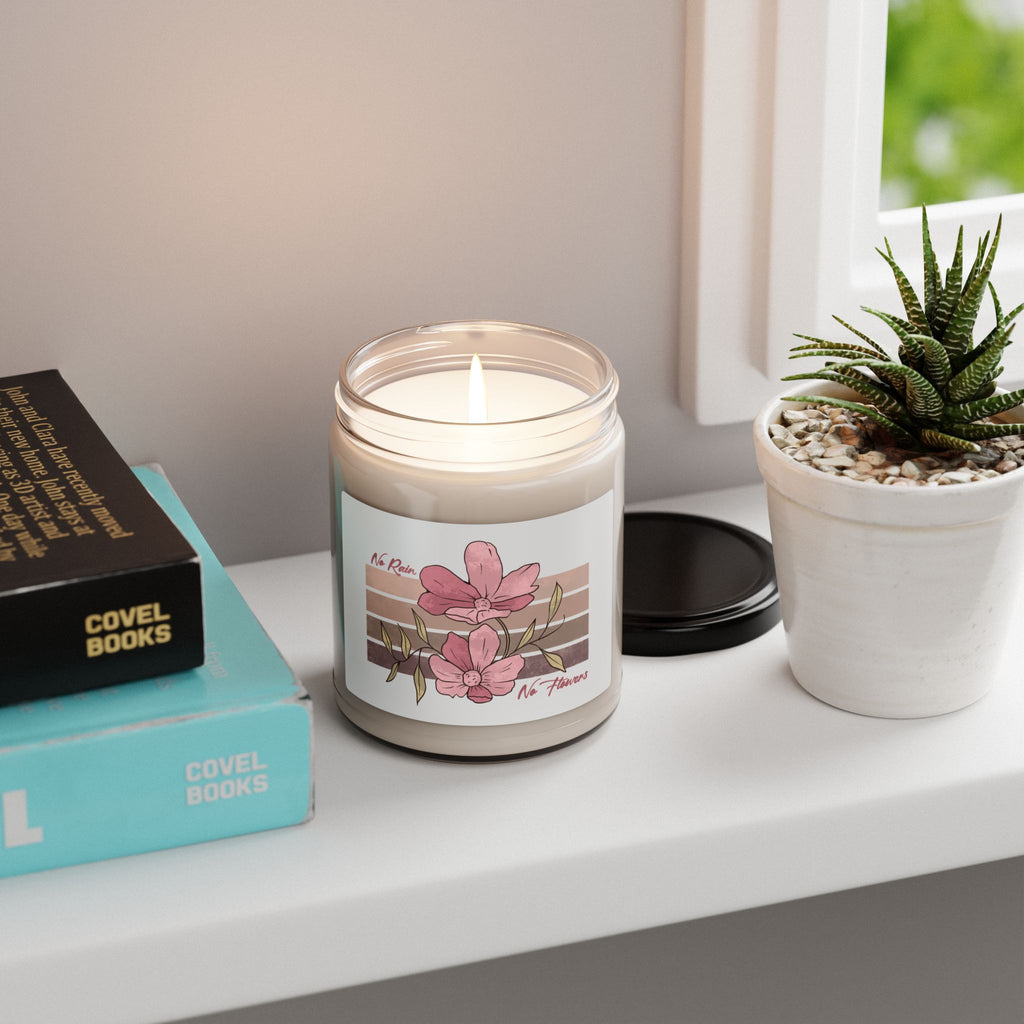 Floral Soy Candle — 9oz Pink Magnolia Scented Jar