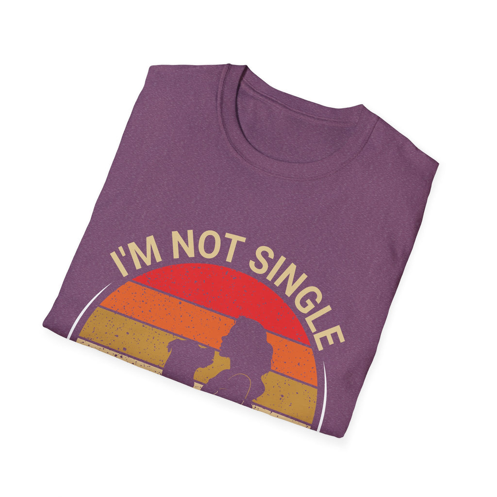 I’m Not Single I Have A Dog T-Shirt — Retro Sunset Dog Lover Tee